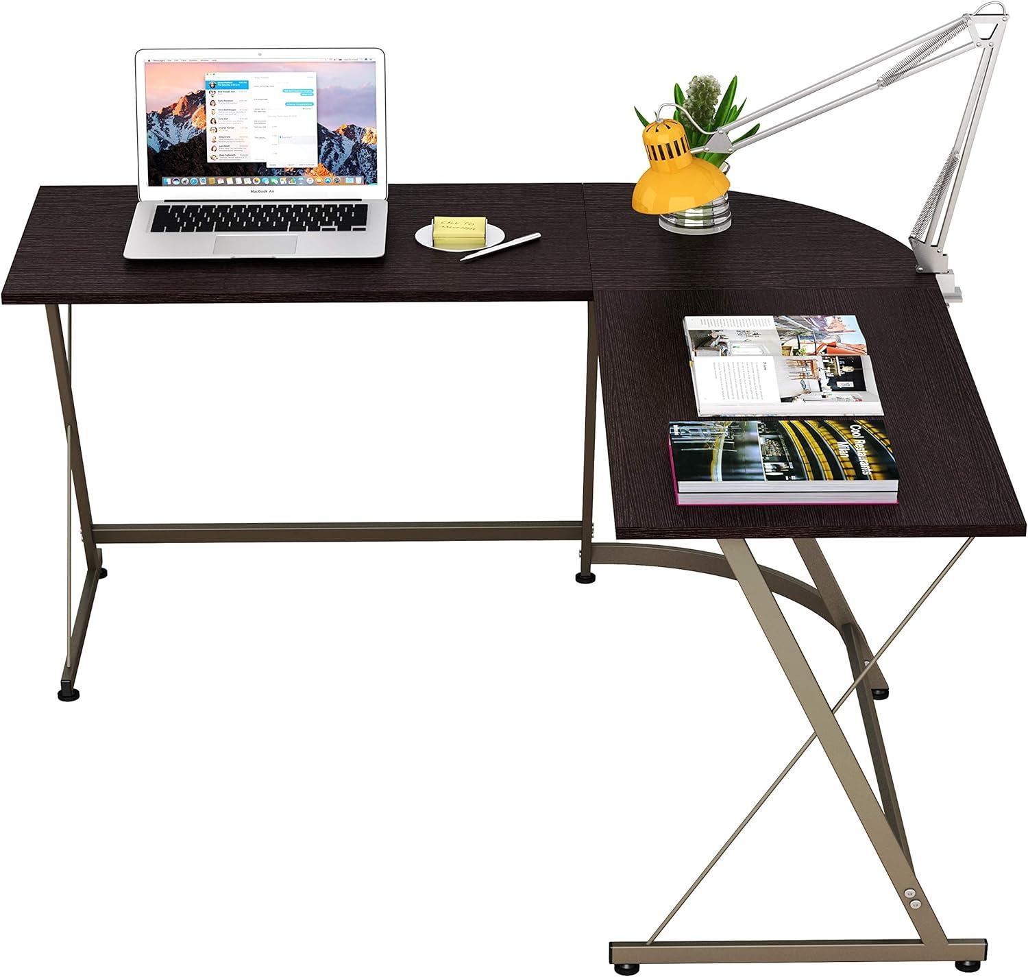 Espresso L-Shaped Modern Computer Desk with Engineered Wood Top