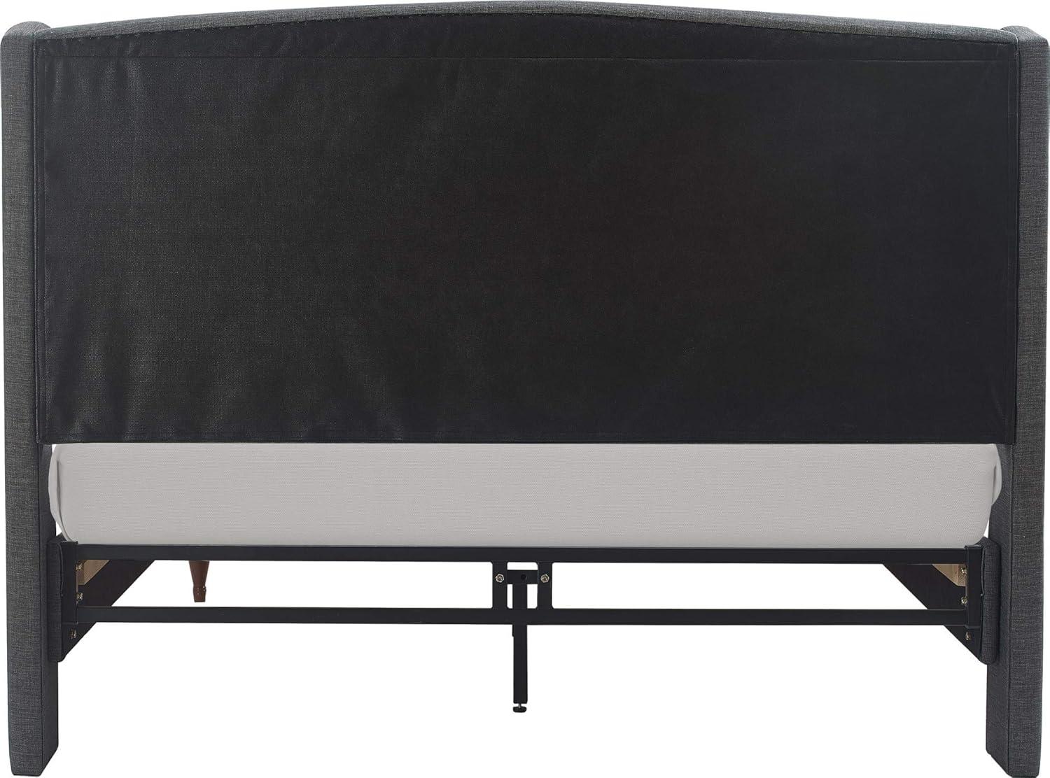 Queen Elmhurst Upholstered Wing Bed Frame Gray - Finch