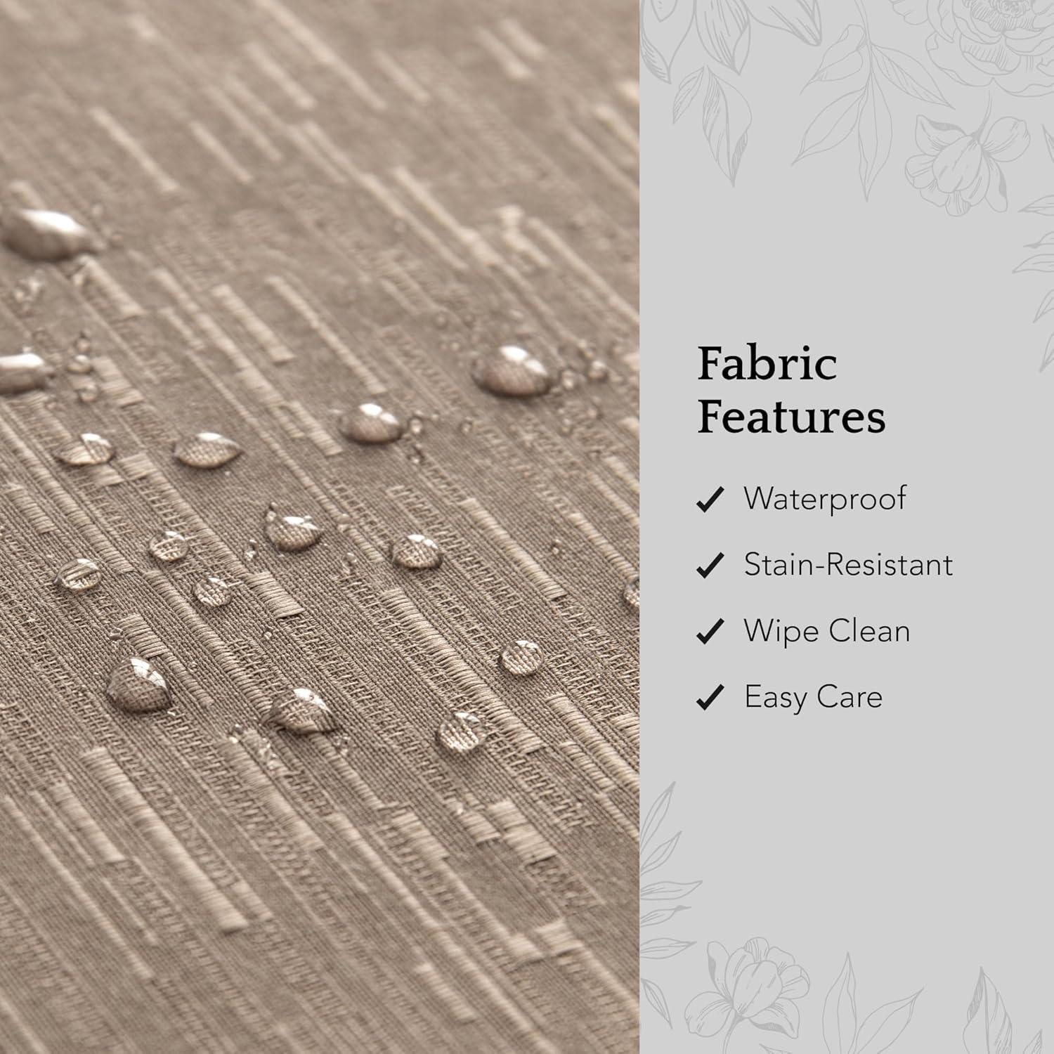 Continental Solid Texture Water and Stain Resistant Napkins, Set of 4 - 17" x 17" - Taupe - Elrene Home Fashions