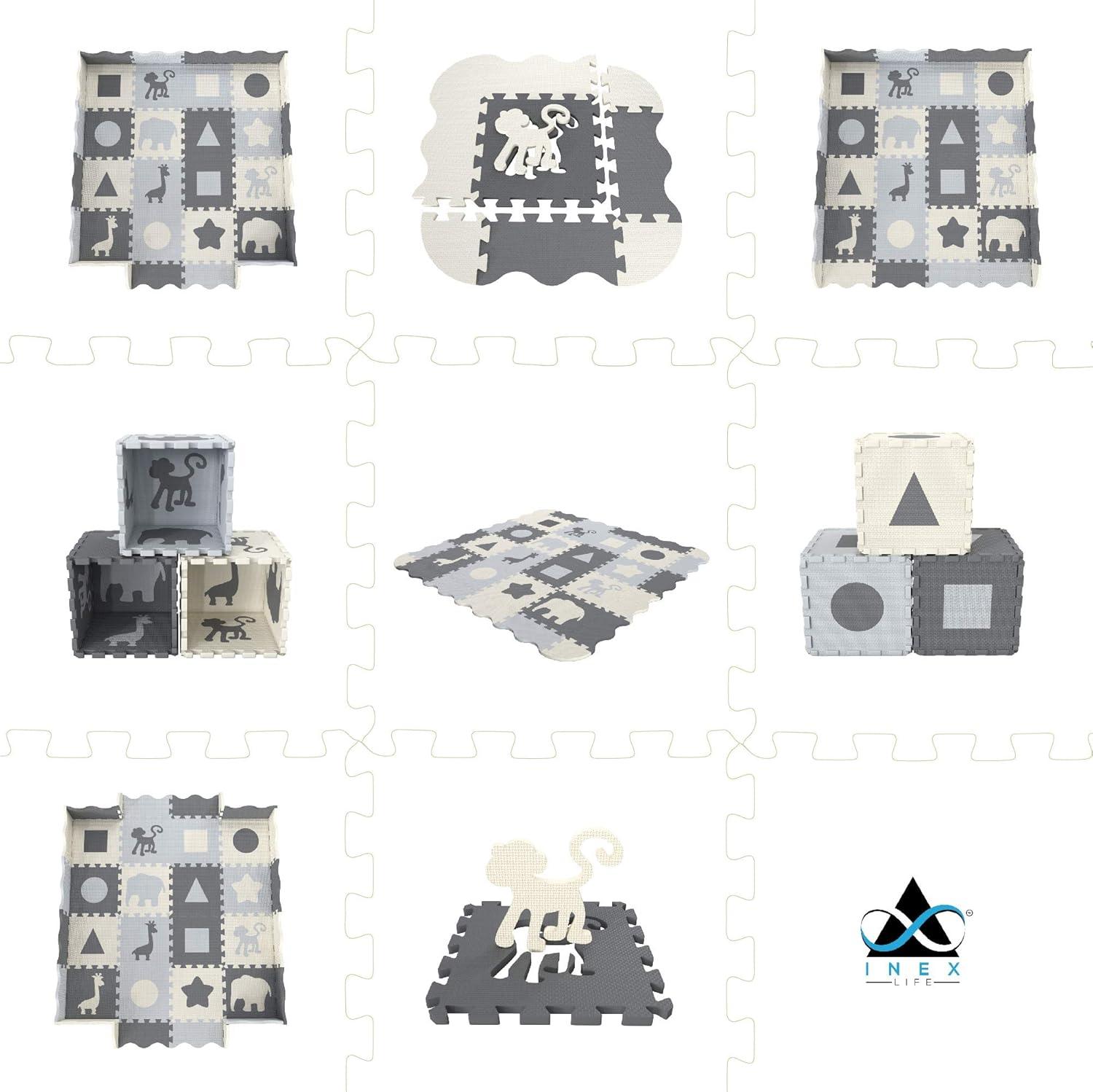 Soft Foam Baby Play Mat | Perfect Playmat for Tummy Time & Crawling - Extra Thick Padded Tiles Protect Infants & Toddlers from Hard Floors - With a Clean, Modern Design You&rsq