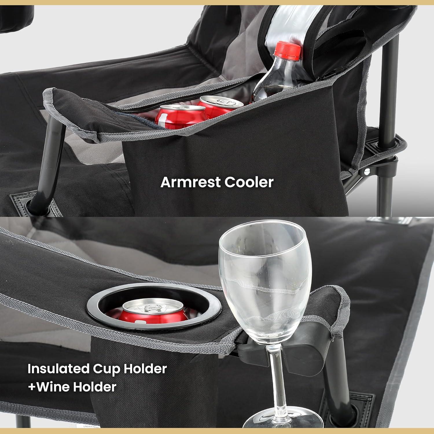 ARROWHEAD Outdoor Folding Camping Chair with Cushions