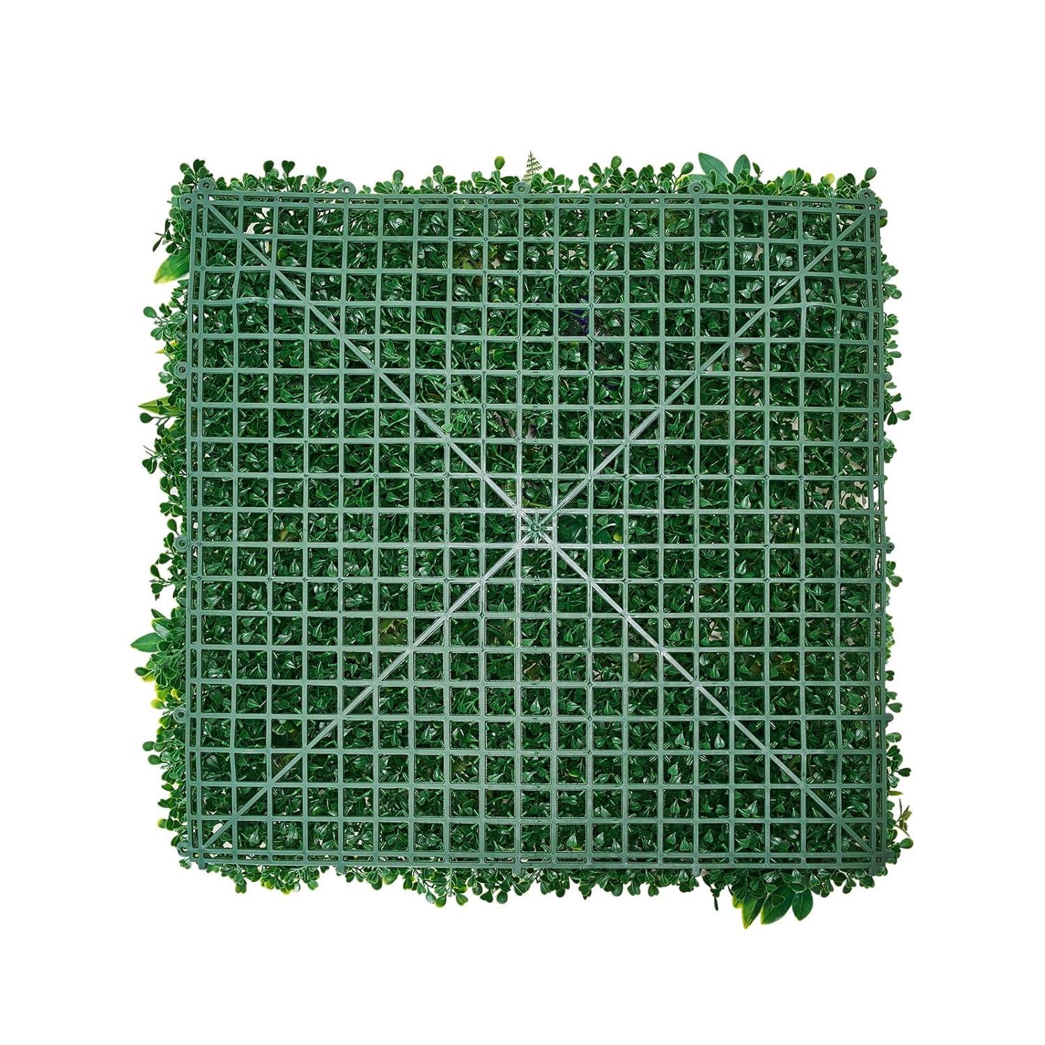 VEVOR Artificial Grass Wall Panels, 12 PCS 20 x 20 inch, 3D Combination Greenery Boxwood Panel for Indoor Outdoor Green Decor & Ivy Fence Covering, Privacy Backdrop Wall Hedge Screen for Garden