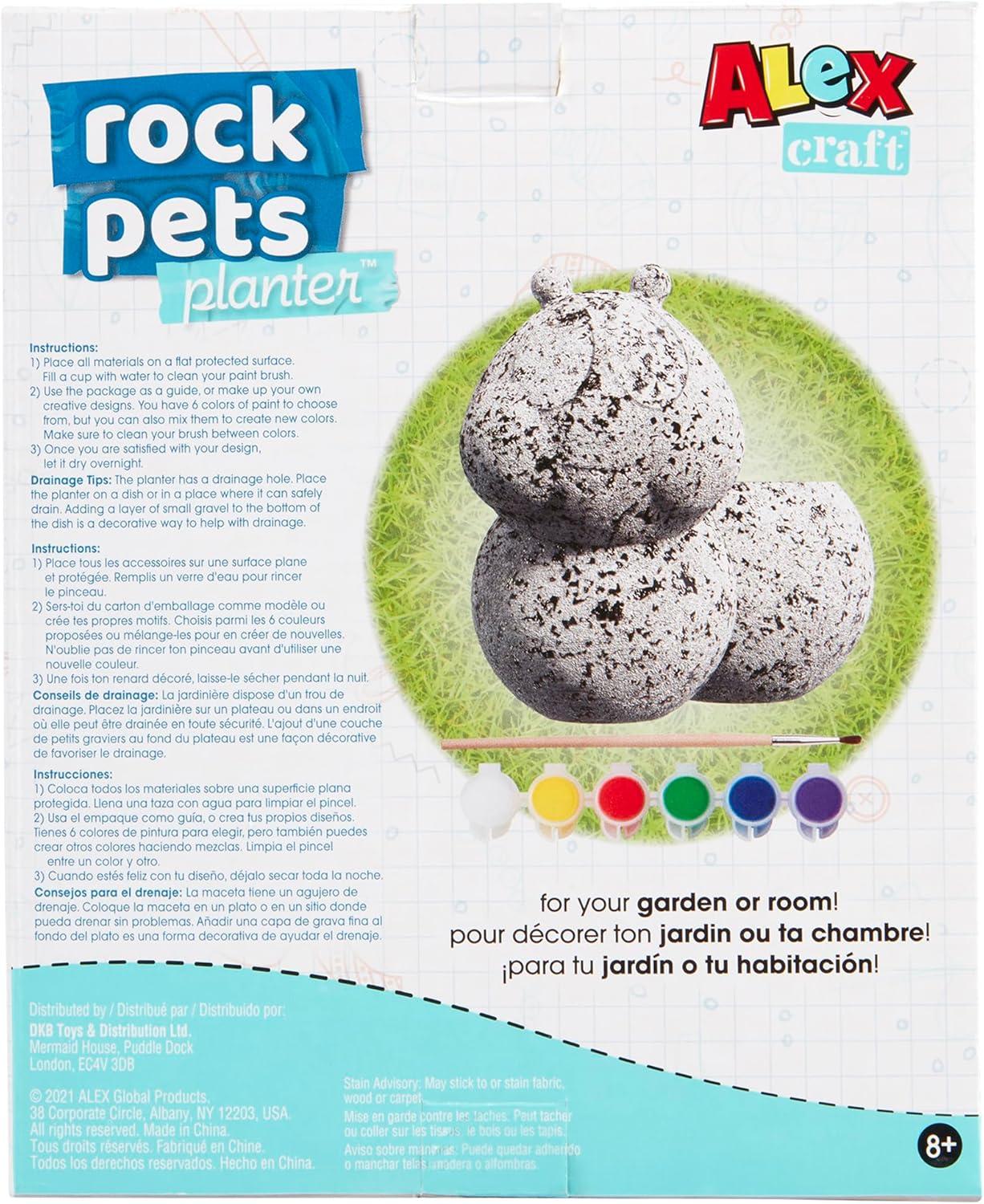 Alex: Rock Pets Caterpillar Planter - DIY Kit, Paint & Decorate Your Own Pet Planter, All-in-One Craft Kit, Ages 8+