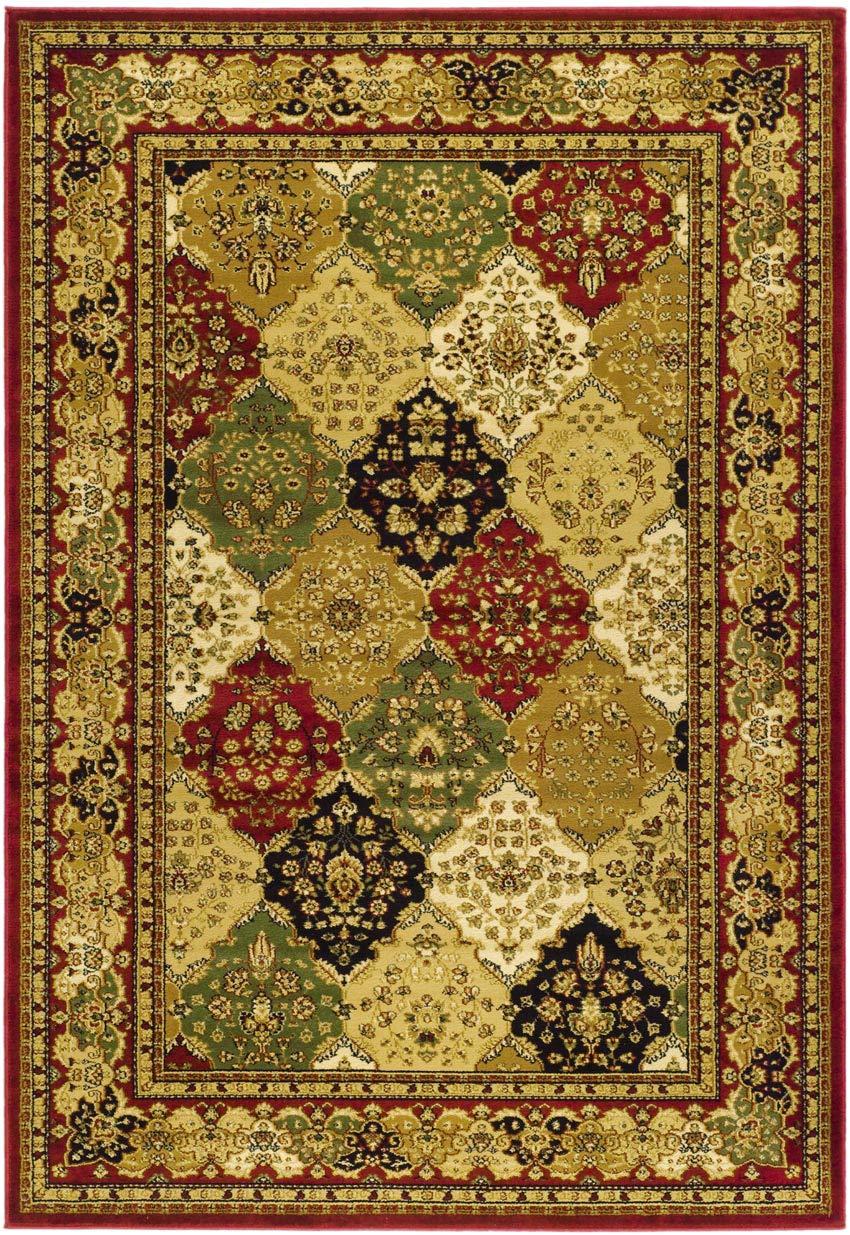 Lyndhurst LNH221 Power Loomed Area Rug - Multi/Red - 5'3"x7'6" - Safavieh