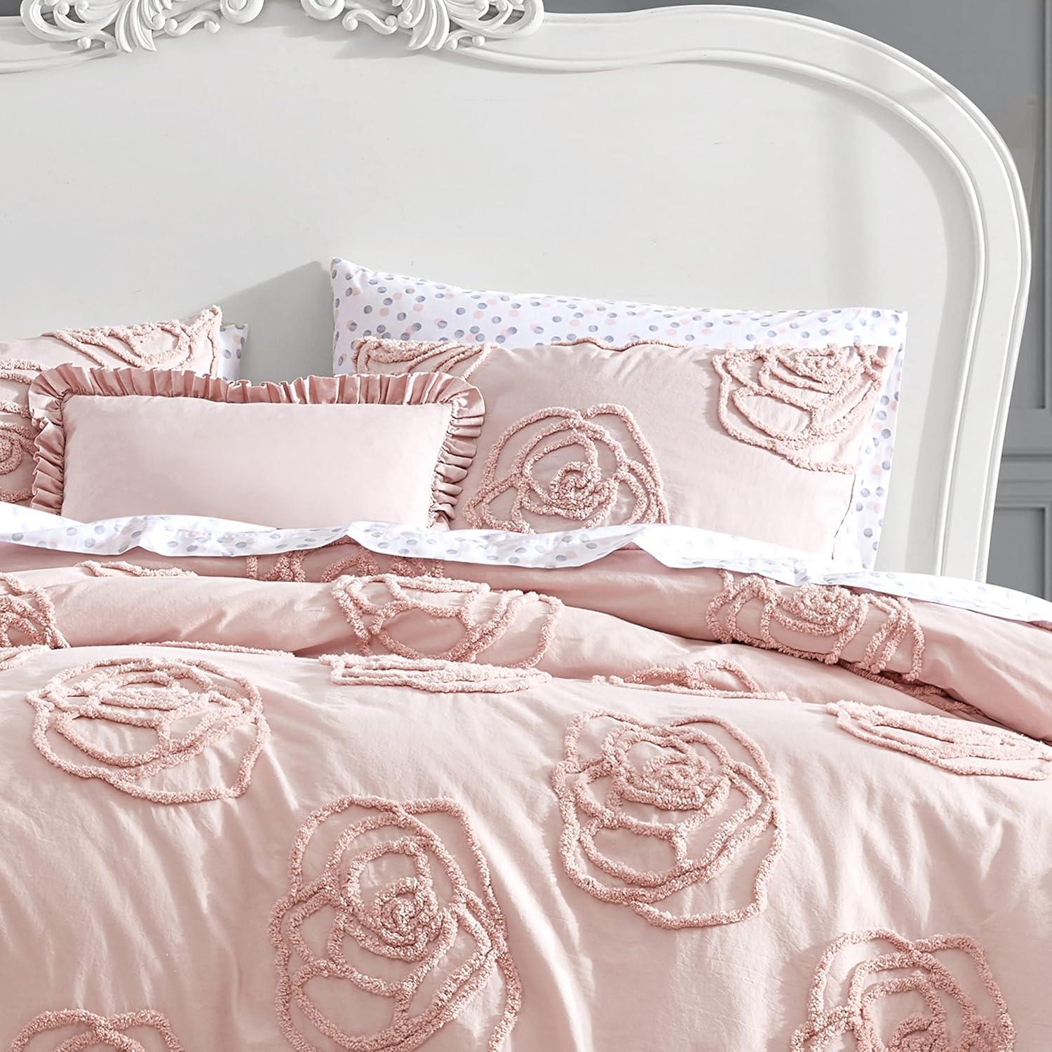 Betsey Johnson Rambling Rose Cotton Pink Duvet Cover Bonus Set