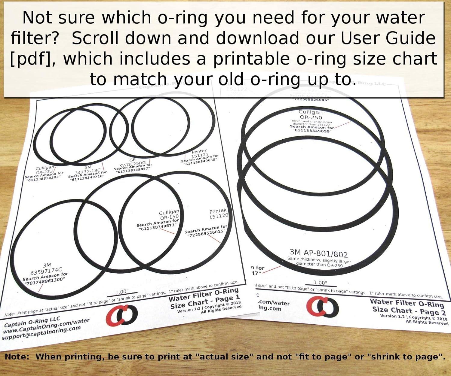 Captain O-Ring - 151122 Orings Compatible with Pentek Big Blue Water Filters OEM Size Buna-N 3 Pack