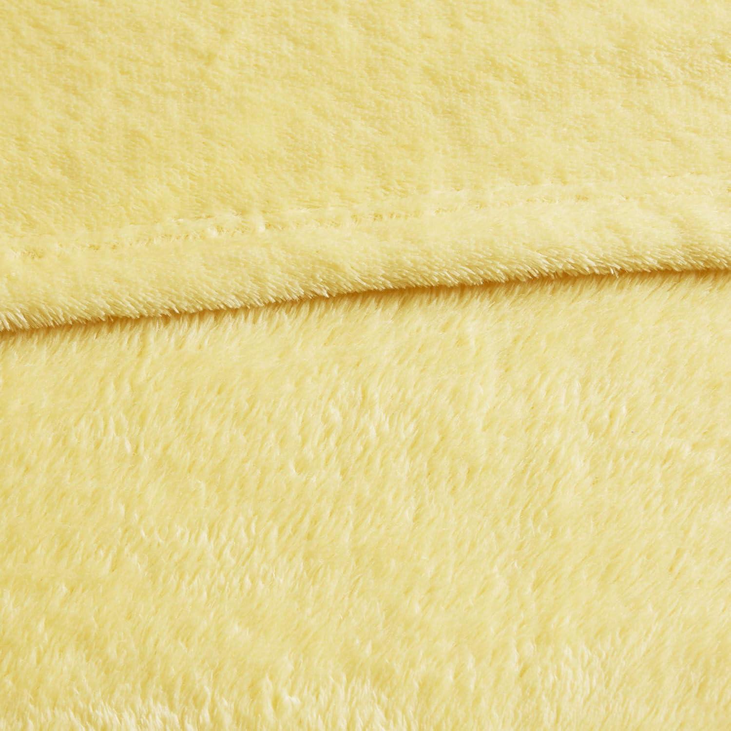 Oversized Yellow Microlight Plush Throw Blanket