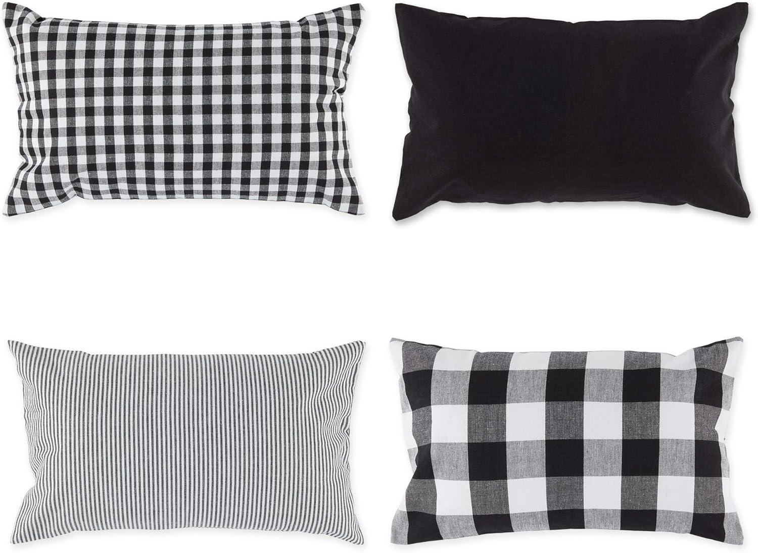 Gingham Check Kitchen Tabletop Bed Plaid Cotton Pillow Cover