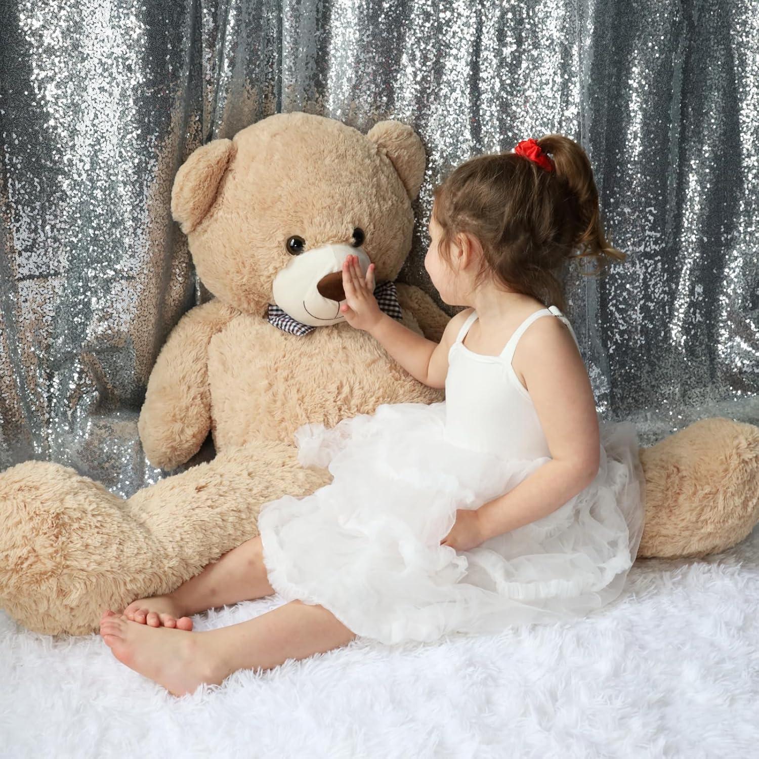 Giant Teddy Bear Plush Stuffed Animals for Girlfriend or Kids 47 Inch, (Light Brown)