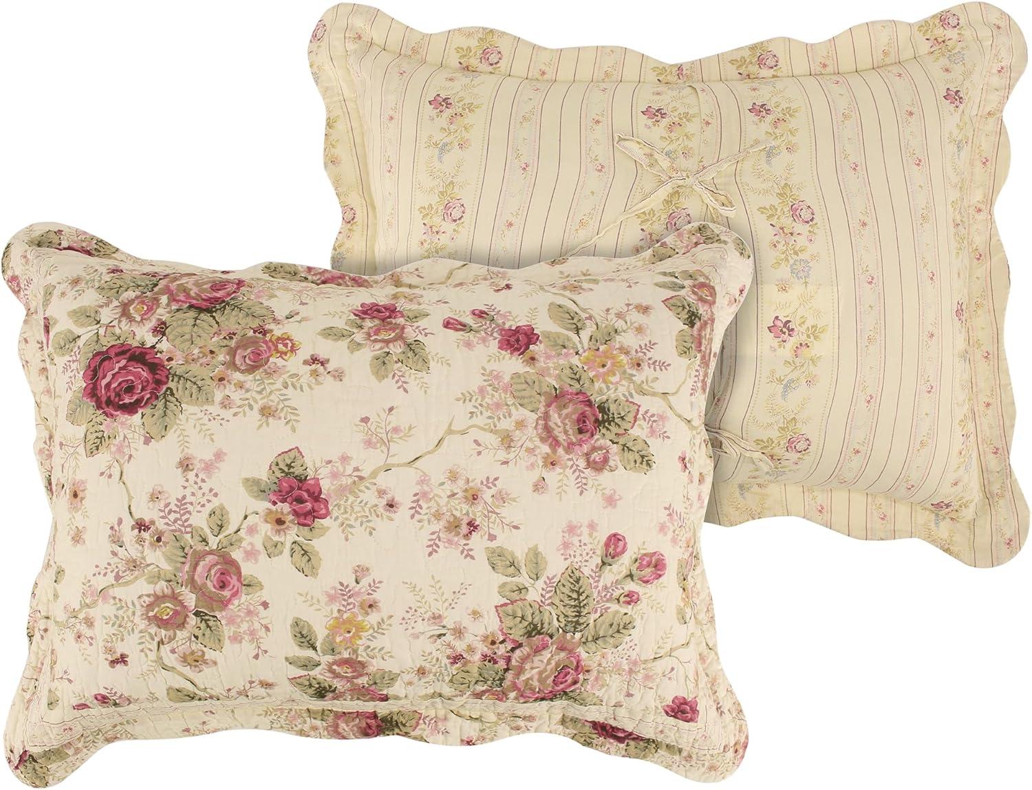 Global Trends Antique Rose Quilted Pillow Sham