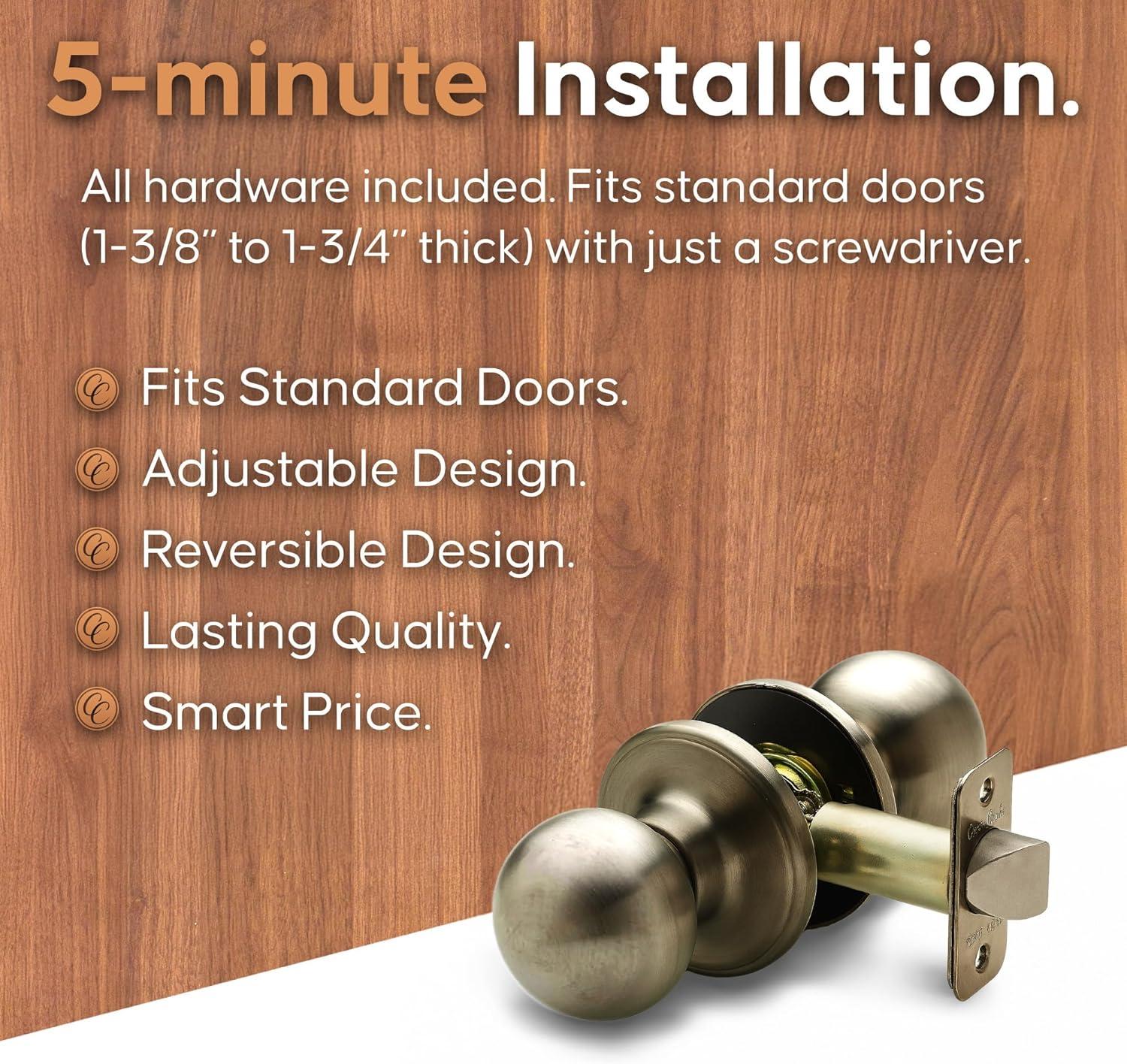 Ball Passage Door Knob with Round Rosette