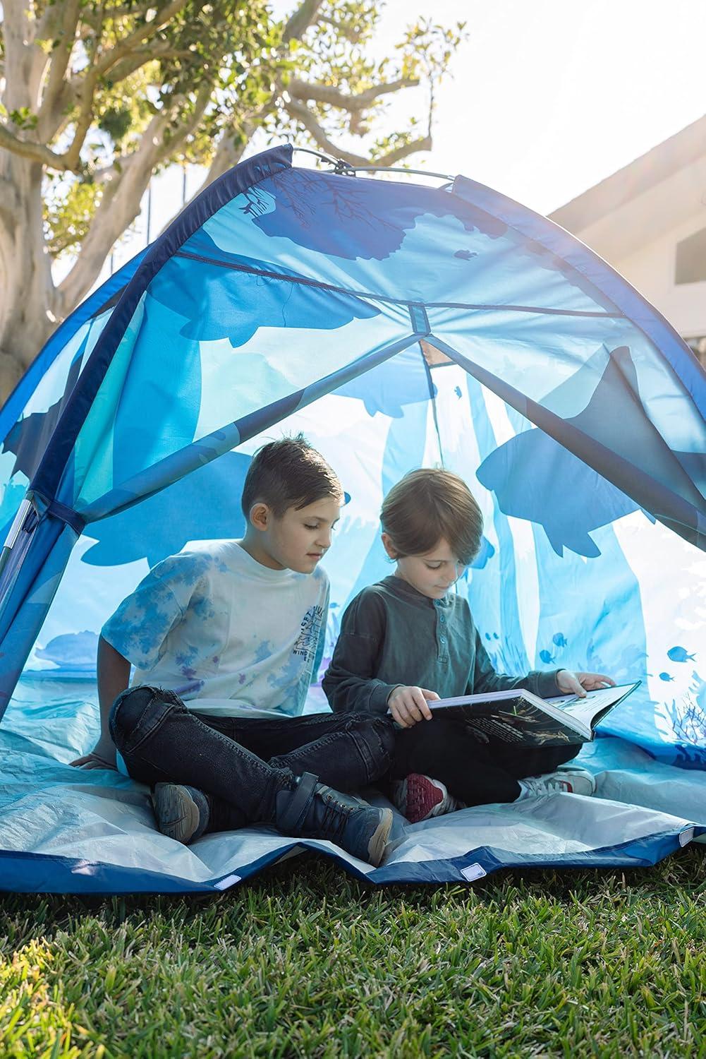 Blue Shark Cove Dome Play Tent with Tunnel Port