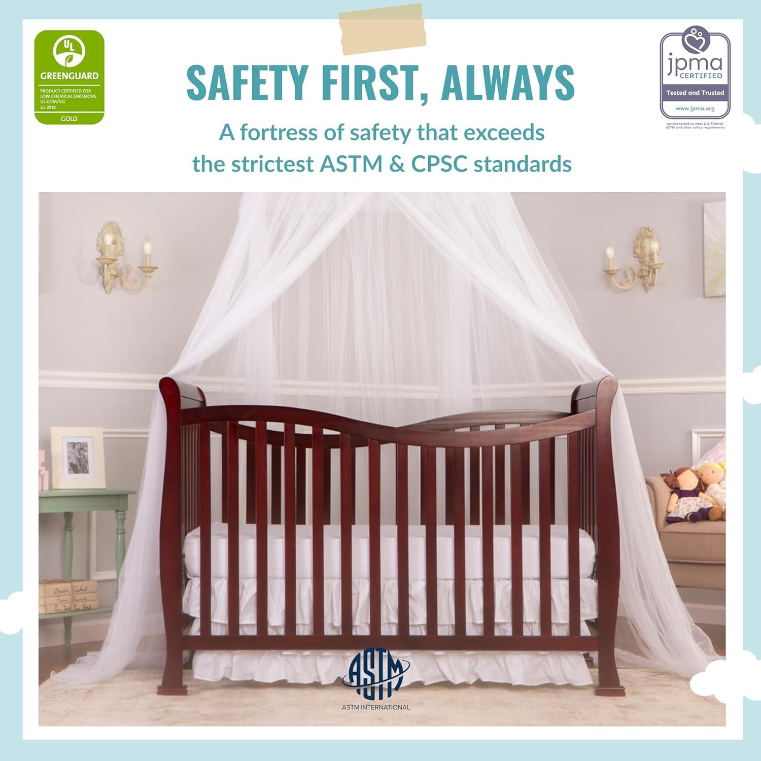 Dream On Me Greenguard Gold Certified Violet 7-In-1 Convertible Crib