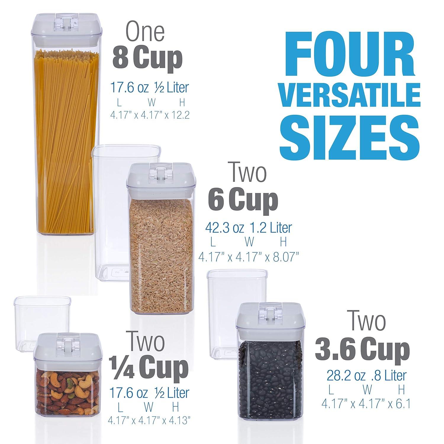 Cheer Collection Airtight Food Storage Containers, Set of 7 (Red)