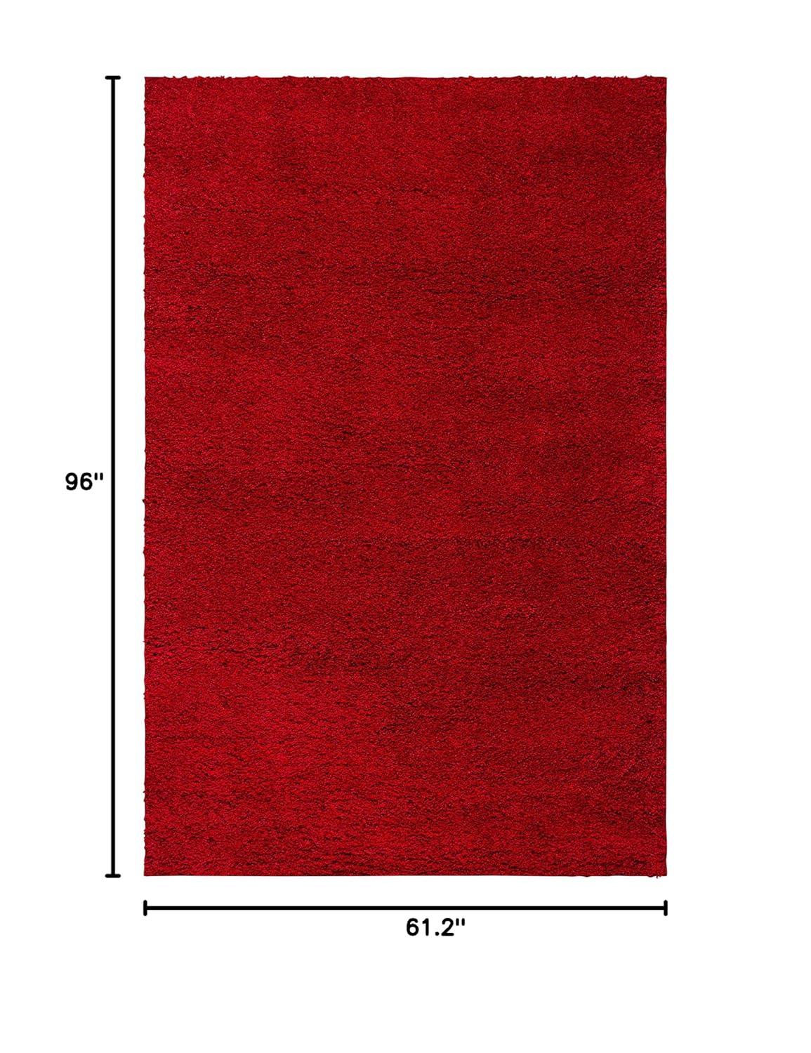 Milan Shag SG180 Power Loomed Indoor Area Rug - Red - 5'1"x8' - Safavieh