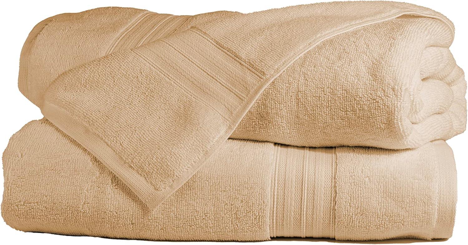 2pc Odor Resistant Bath Sheets Shifting Sand - Bennett & Shea Home: Heavyweight Cotton, Machine Washable
