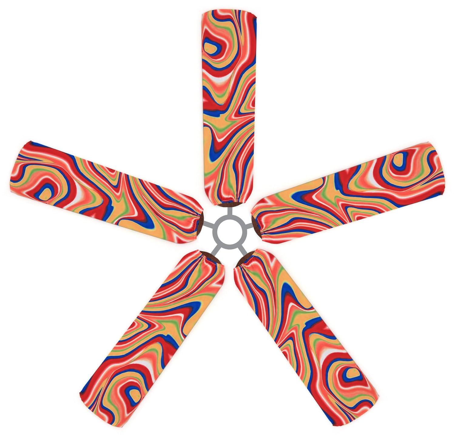 Fan Blade Designs Swirling Rainbow Ceiling Fan Blade Covers