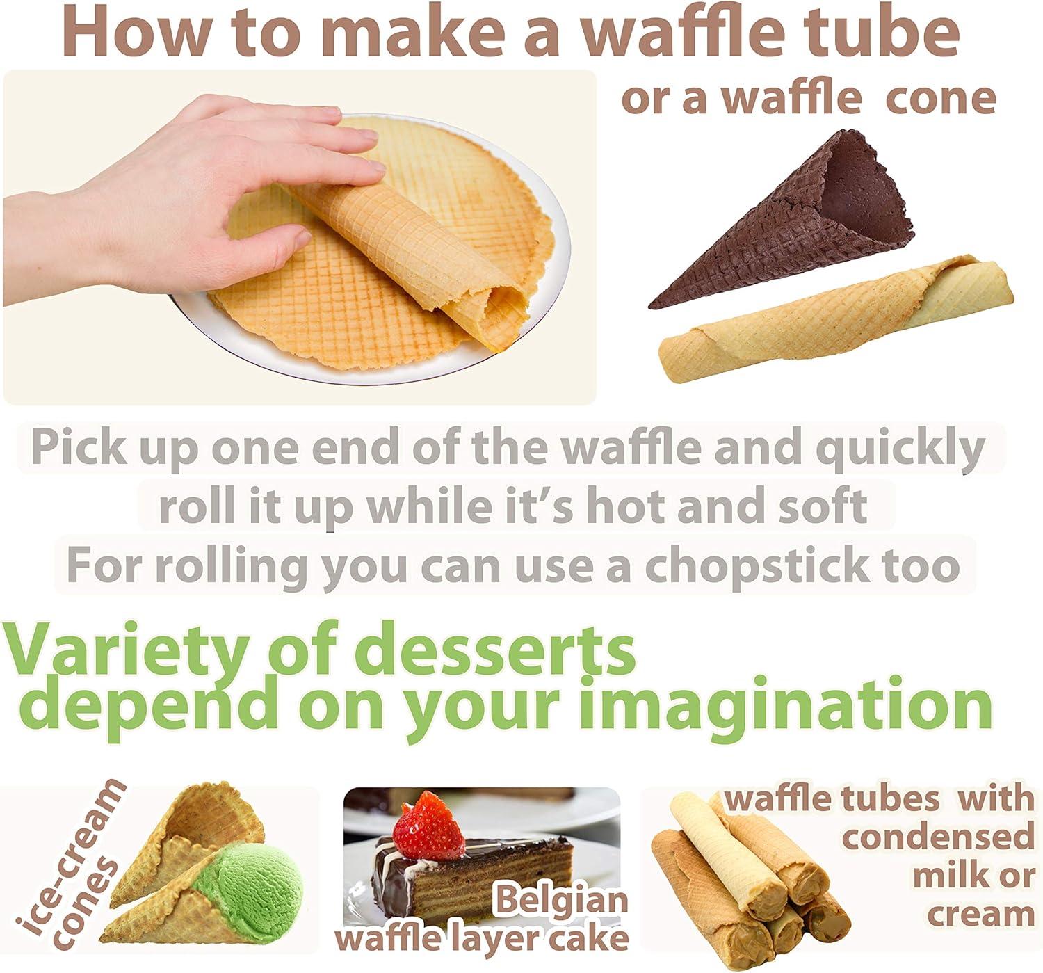 Waffle Maker - Waffle Cone Maker - Krumkake Iron - Wafer Maker - Waffle Makers - Waffle Cone Maker Machine - Stroopwafel Maker - Ice Cream - Wafer Iron Stroopwafel - Вафельница для трубочек
