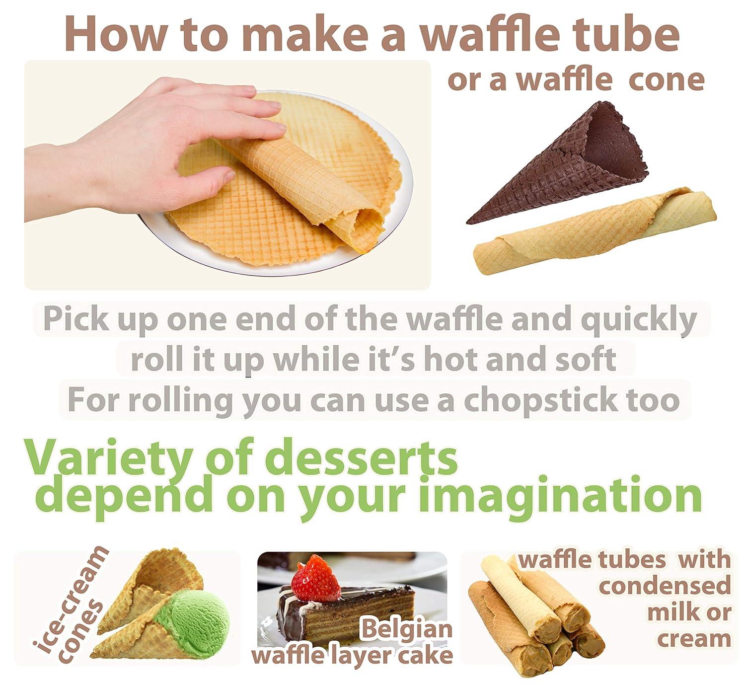 Waffle Maker - Waffle Cone Maker - Krumkake Iron - Wafer Maker - Waffle Makers - Waffle Cone Maker Machine - Stroopwafel Maker - Ice Cream - Wafer Iron Stroopwafel - Вафельница для трубочек
