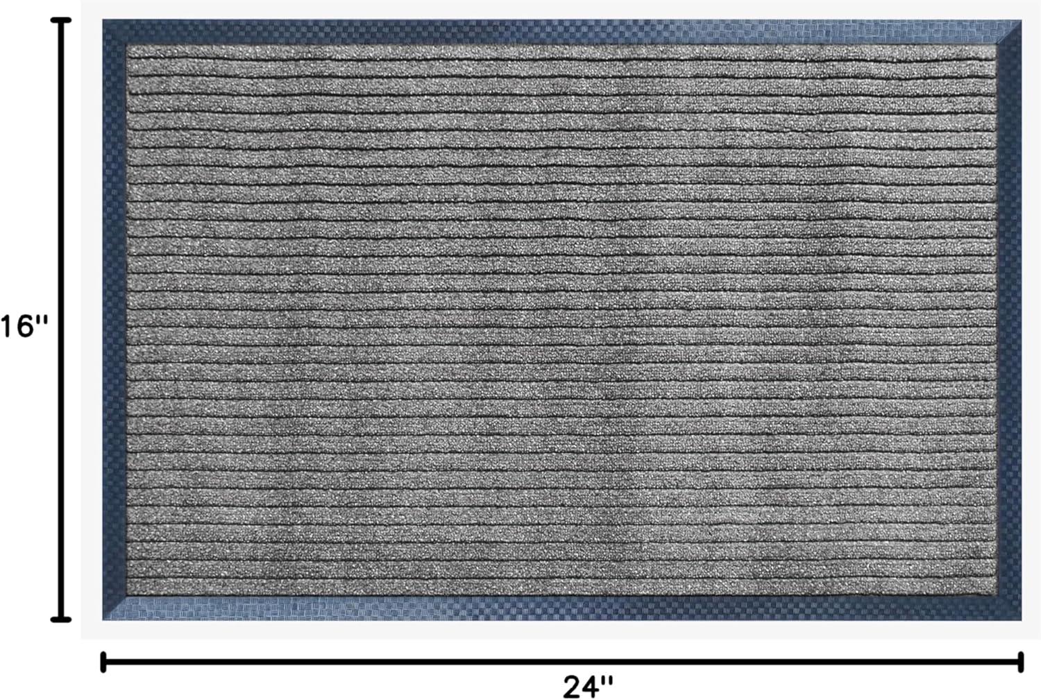 A1HC Indoor Outdoor Mat, Front and Back Entrance Welcome Mats, Front Door Patio Mats 16X24 Inches, Non-Slip Easy Clean Entrance Washable Doormat, Grey Stripe