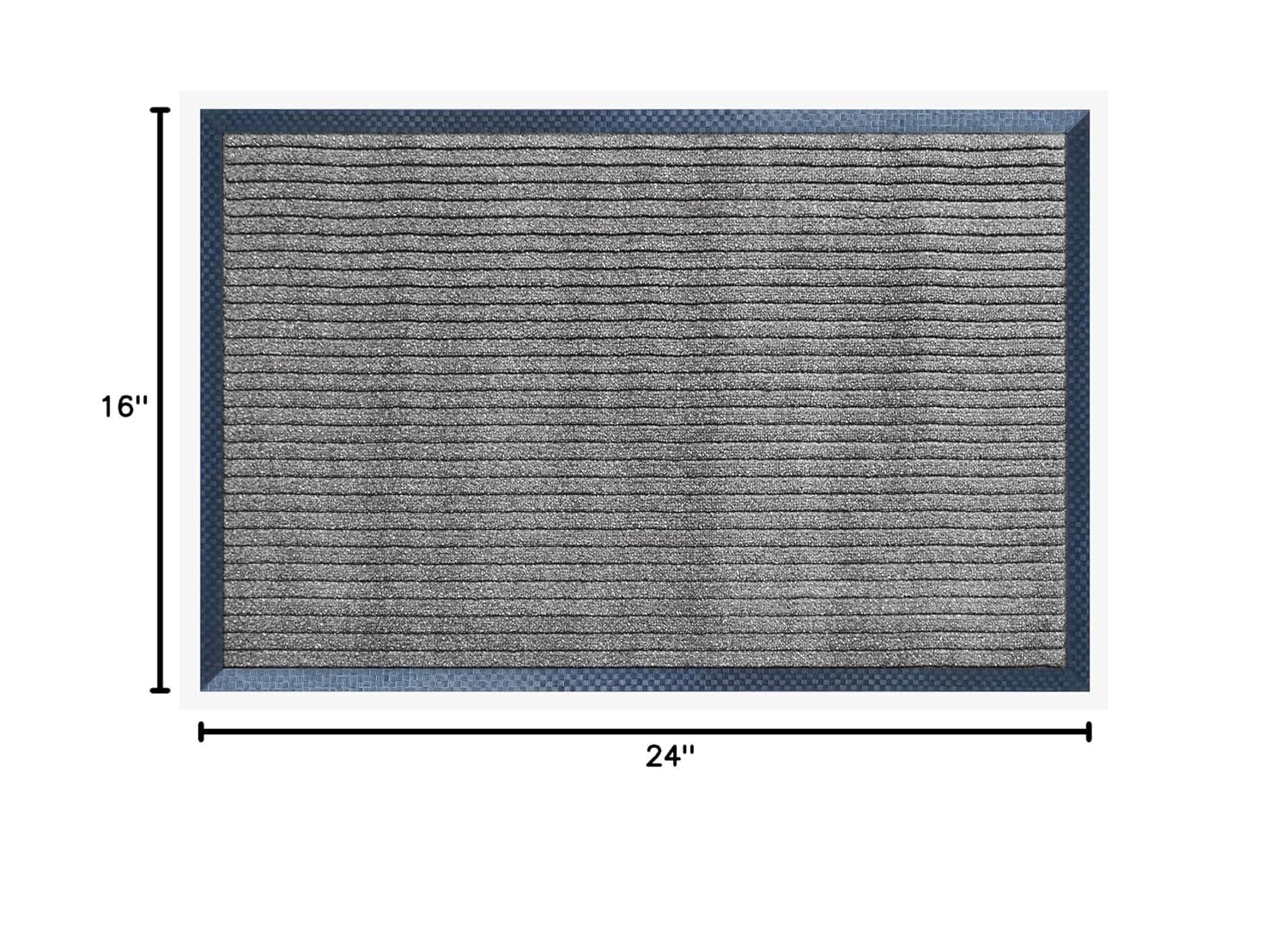 A1HC Indoor Outdoor Mat, Front and Back Entrance Welcome Mats, Front Door Patio Mats 16X24 Inches, Non-Slip Easy Clean Entrance Washable Doormat, Grey Stripe