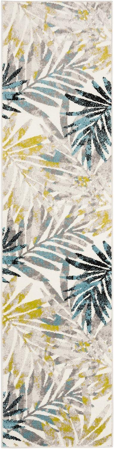 SAFAVIEH Skyler Bosworth Floral Runner Rug, Grey/Green, 2' x 10'