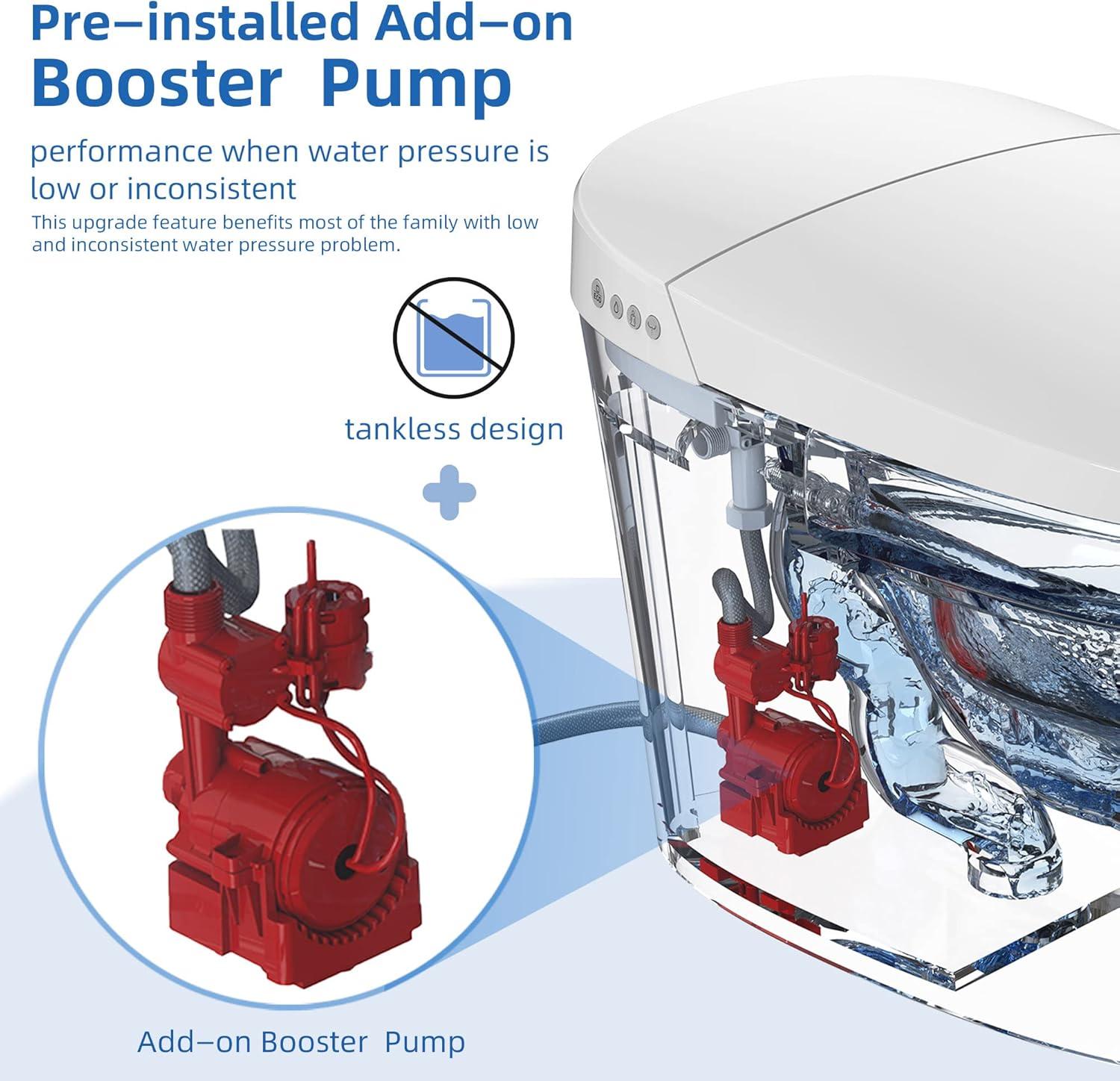 White ADA Compliant Smart Bidet Toilet with Heated Seat