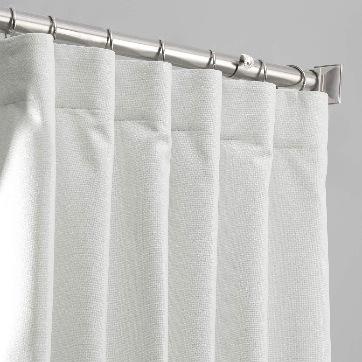 Starlight Off White Vintage Thermal Cross Linen Weave Blackout Curtain (1 Panel), Starlight Off White, 50W X 84L