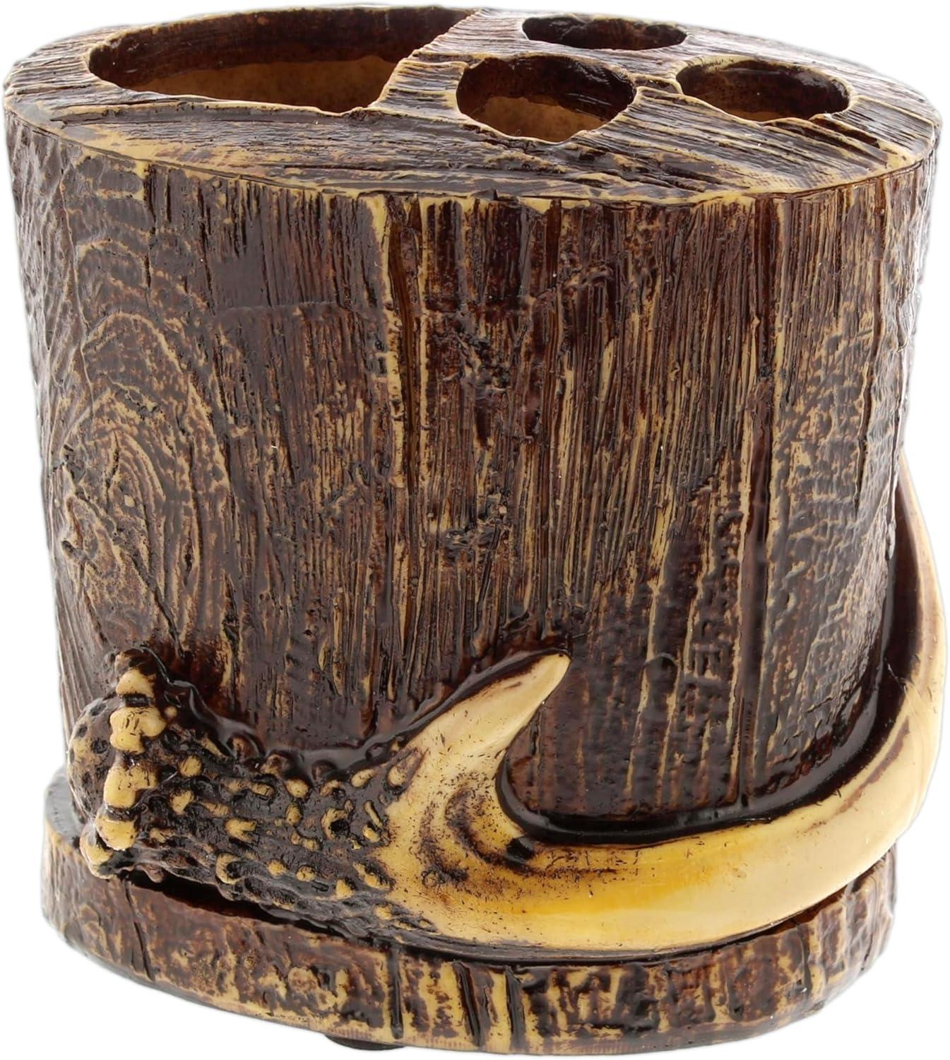 Paseo Road by HiEnd Accents Brown Resin Antler Rustic Cabin Lodge Toothbrush Holder