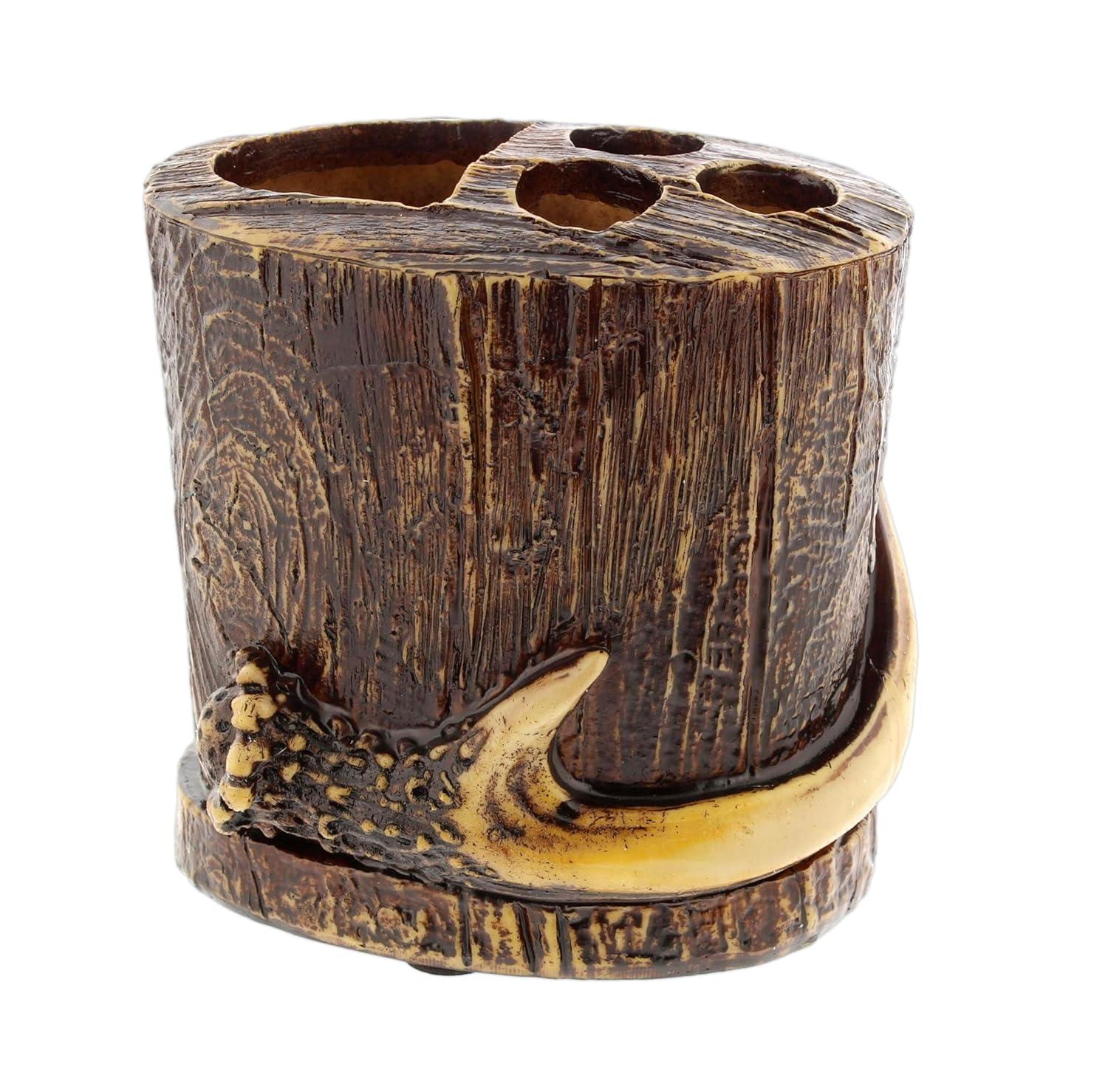 Paseo Road by HiEnd Accents Brown Resin Antler Rustic Cabin Lodge Toothbrush Holder