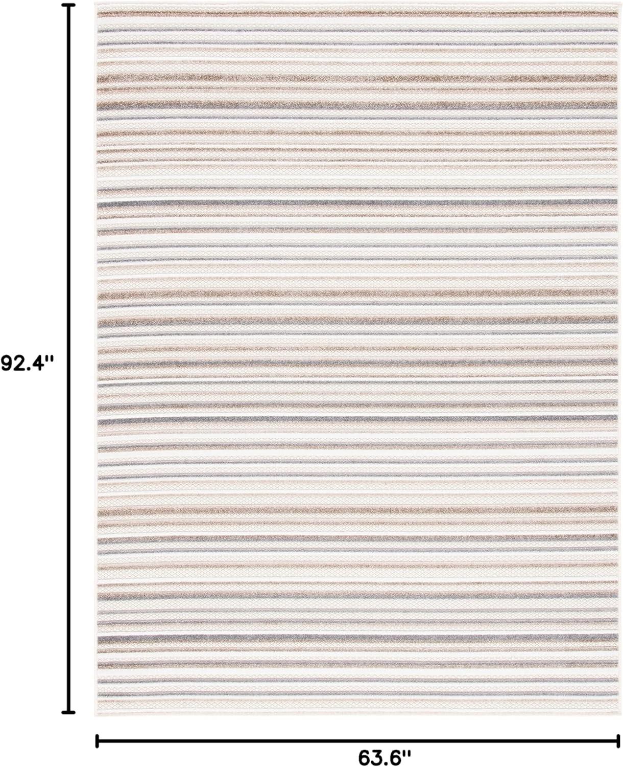 Cabana CBN323 Loomed Indoor Area Rug - Ivory/Grey - 5'3"x7'6" - Safavieh