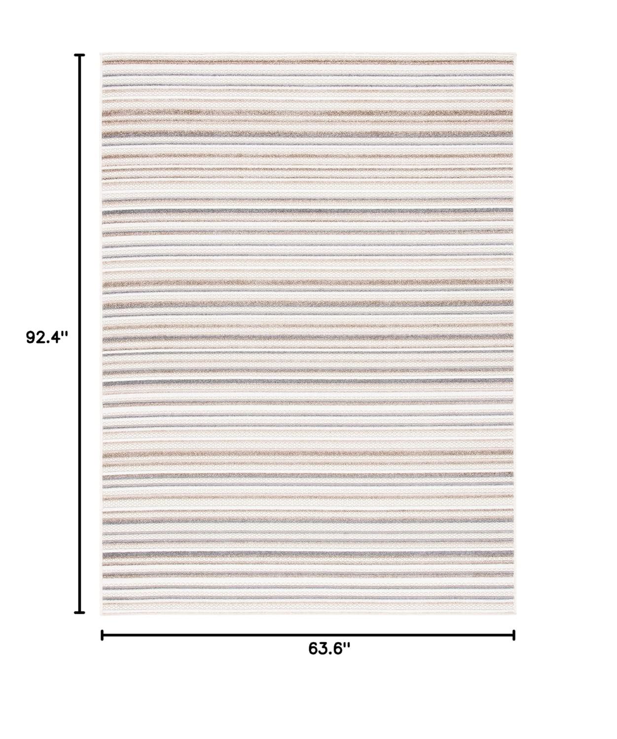 Cabana CBN323 Loomed Indoor Area Rug - Ivory/Grey - 5'3"x7'6" - Safavieh