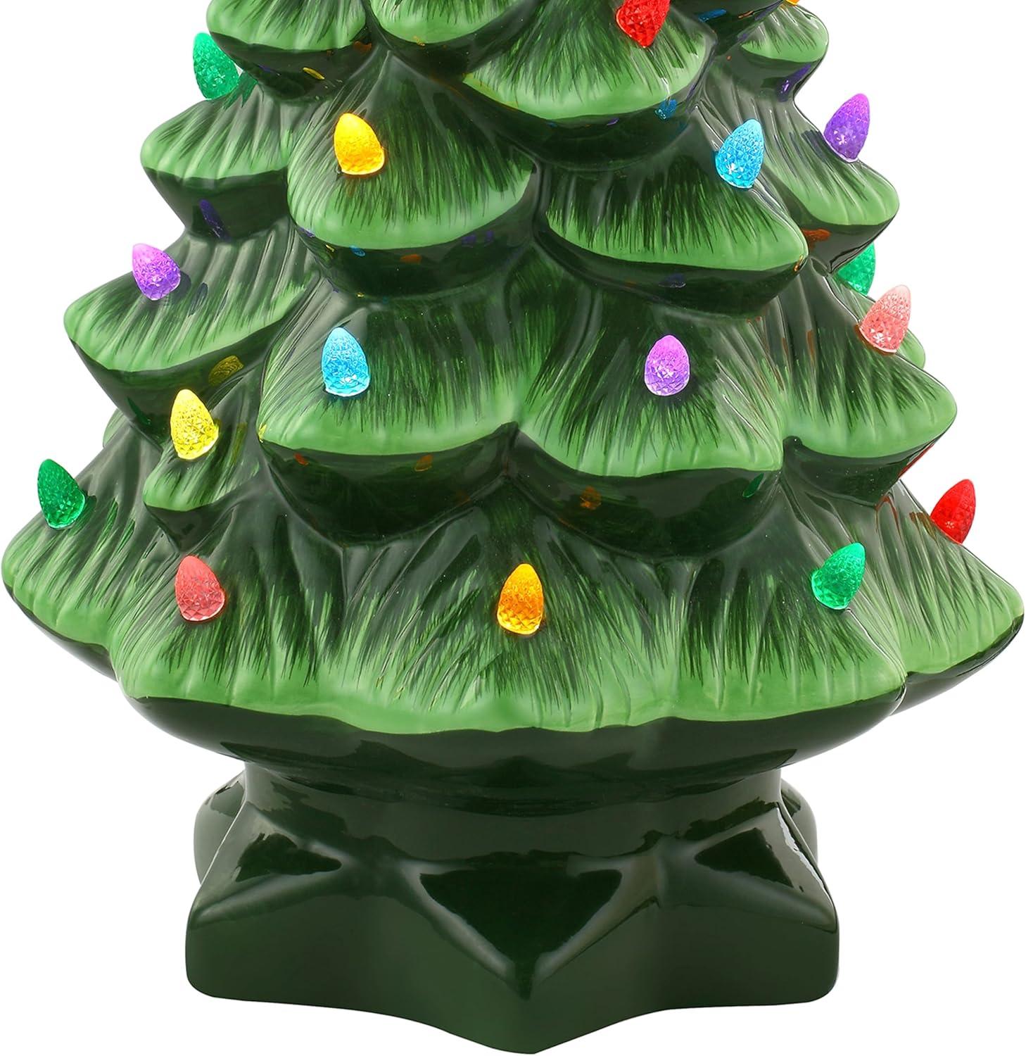 Mr. Christmas Nostalgic Ceramic LED Christmas Tree - 14" - Green