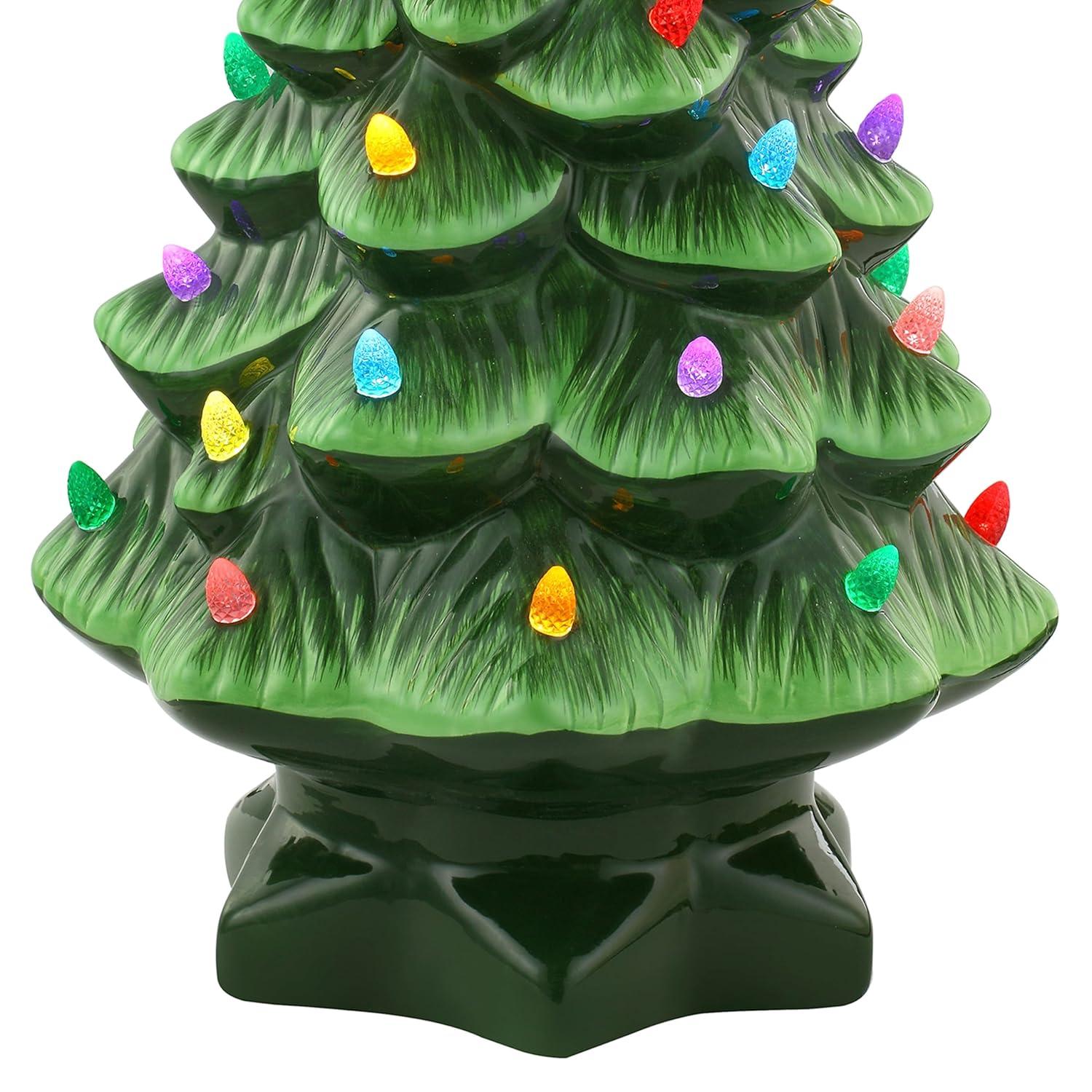 Mr. Christmas Nostalgic Ceramic LED Christmas Tree - 14" - Green
