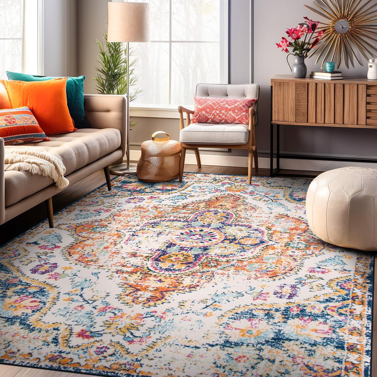 World Rug Gallery Distressed Vintage Bohemian Area Rug