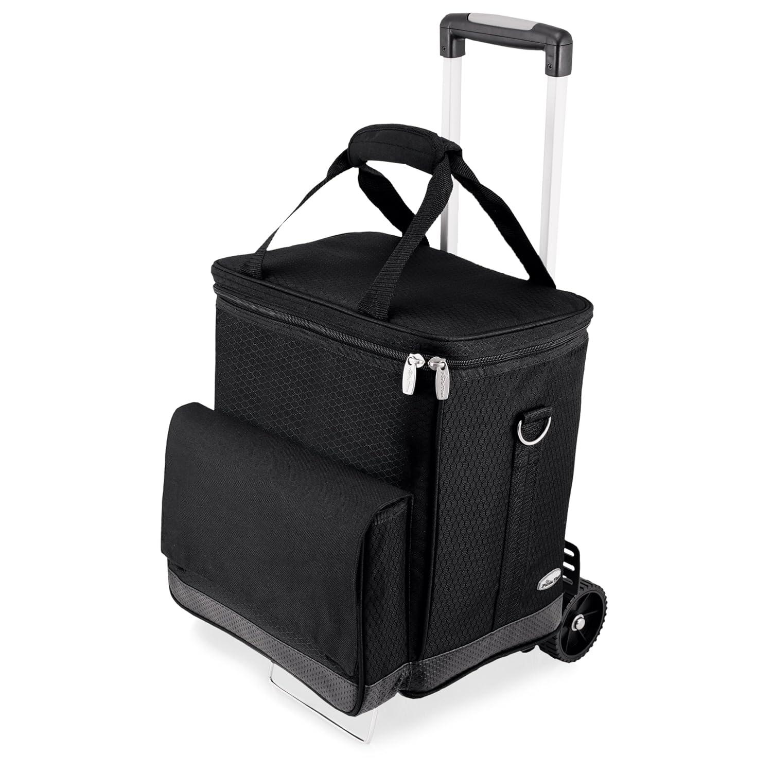 Arlmont & Co. Cellar 6-Bottle Wine Carrier & Cooler Tote with Trolley - Insulated Traveling Portable Wine Bag