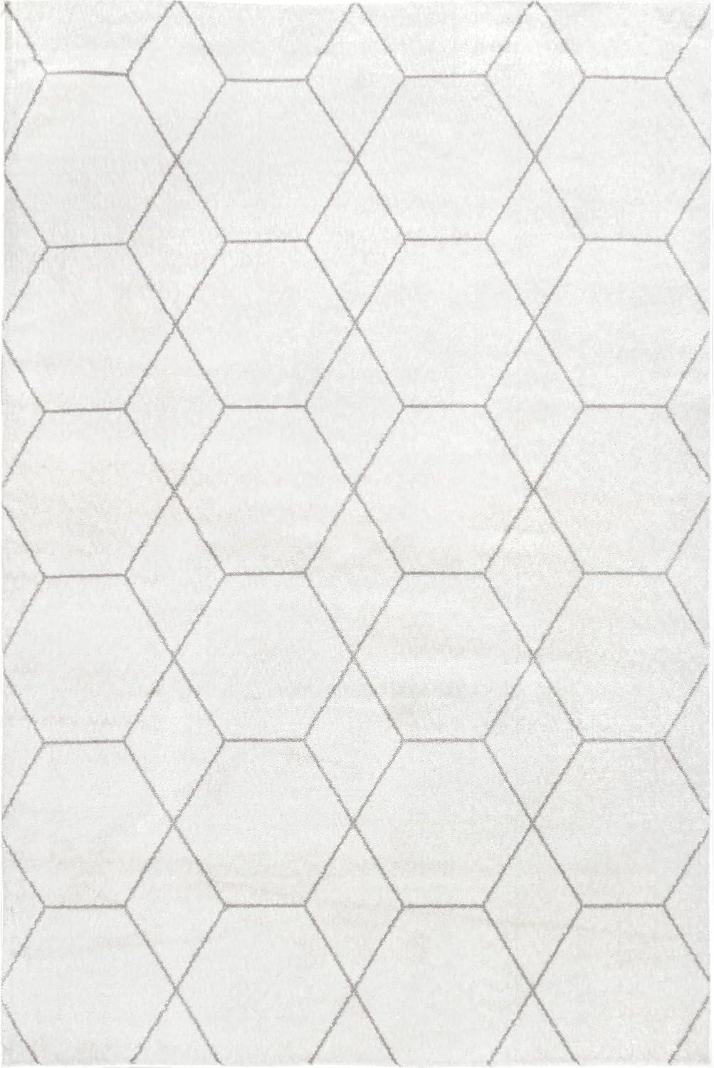 Nuloom Veronica Geometric 5x8 Indoor Area Rug for Living Room Bedroom Dining Room Kitchen, Beige/Ivory