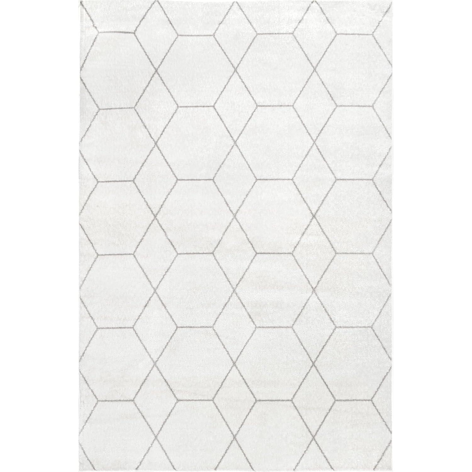 Nuloom Veronica Geometric 5x8 Indoor Area Rug for Living Room Bedroom Dining Room Kitchen, Beige/Ivory