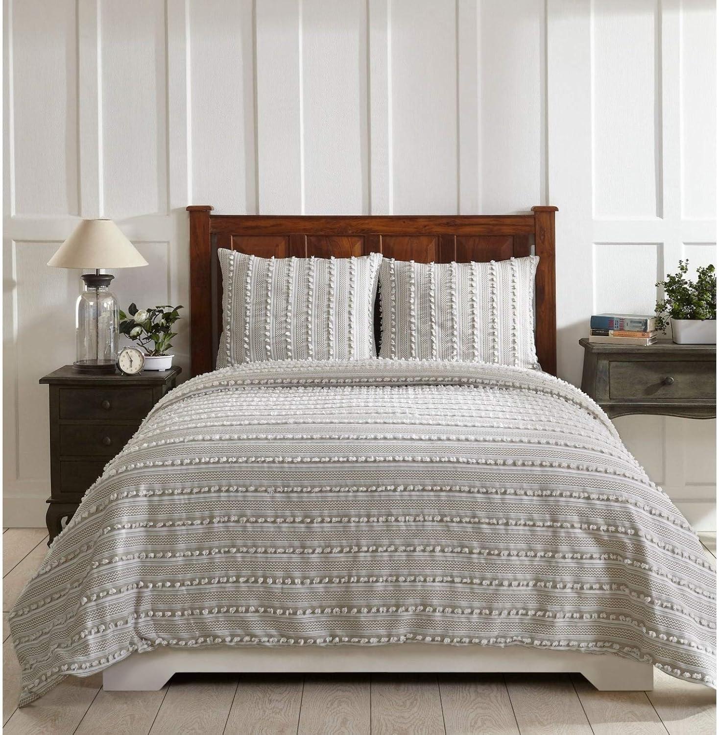 Anglique Standard 100% Cotton Tufted Comforter Sets with Sham