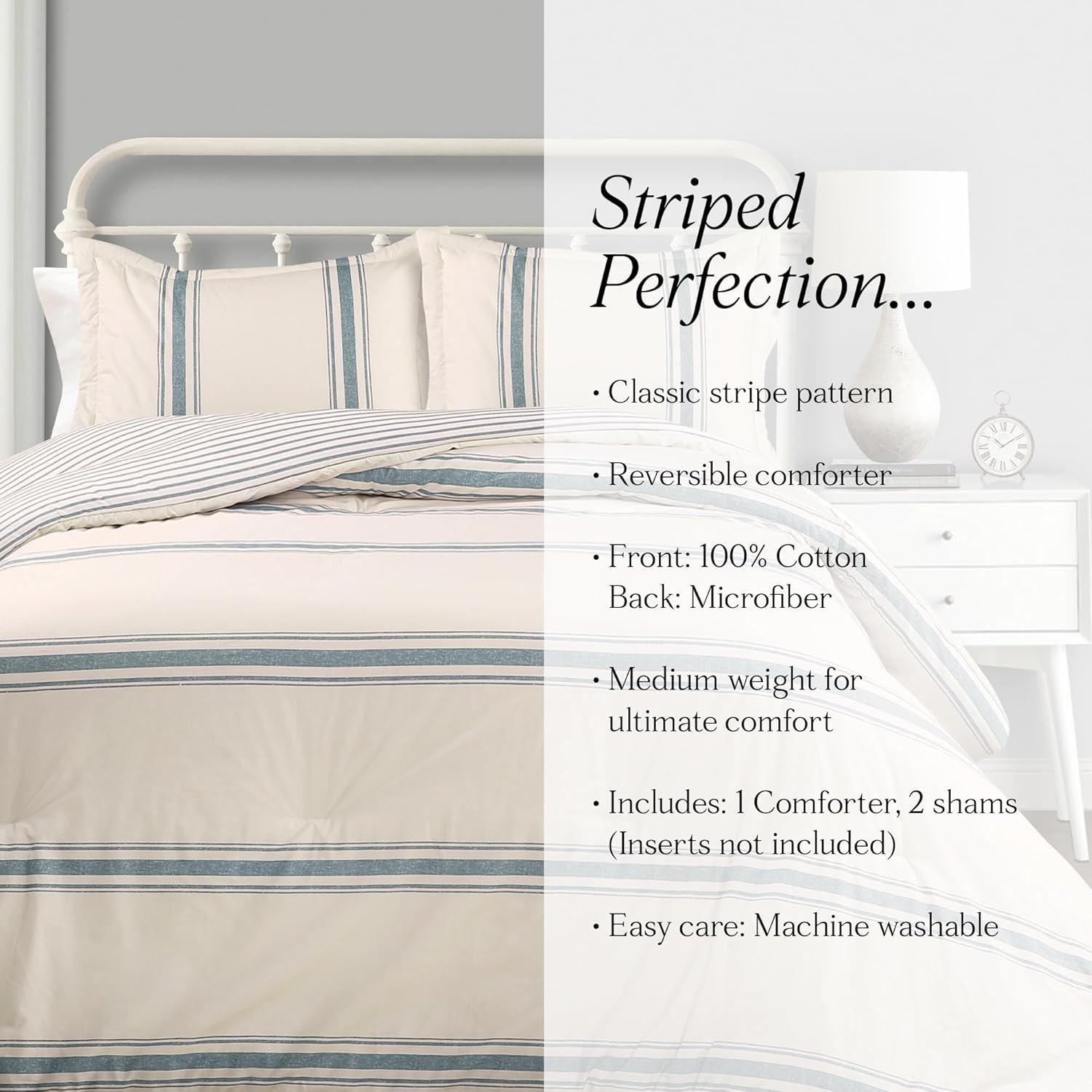 Farmhouse Standard Cotton Reversible Comforter Set
