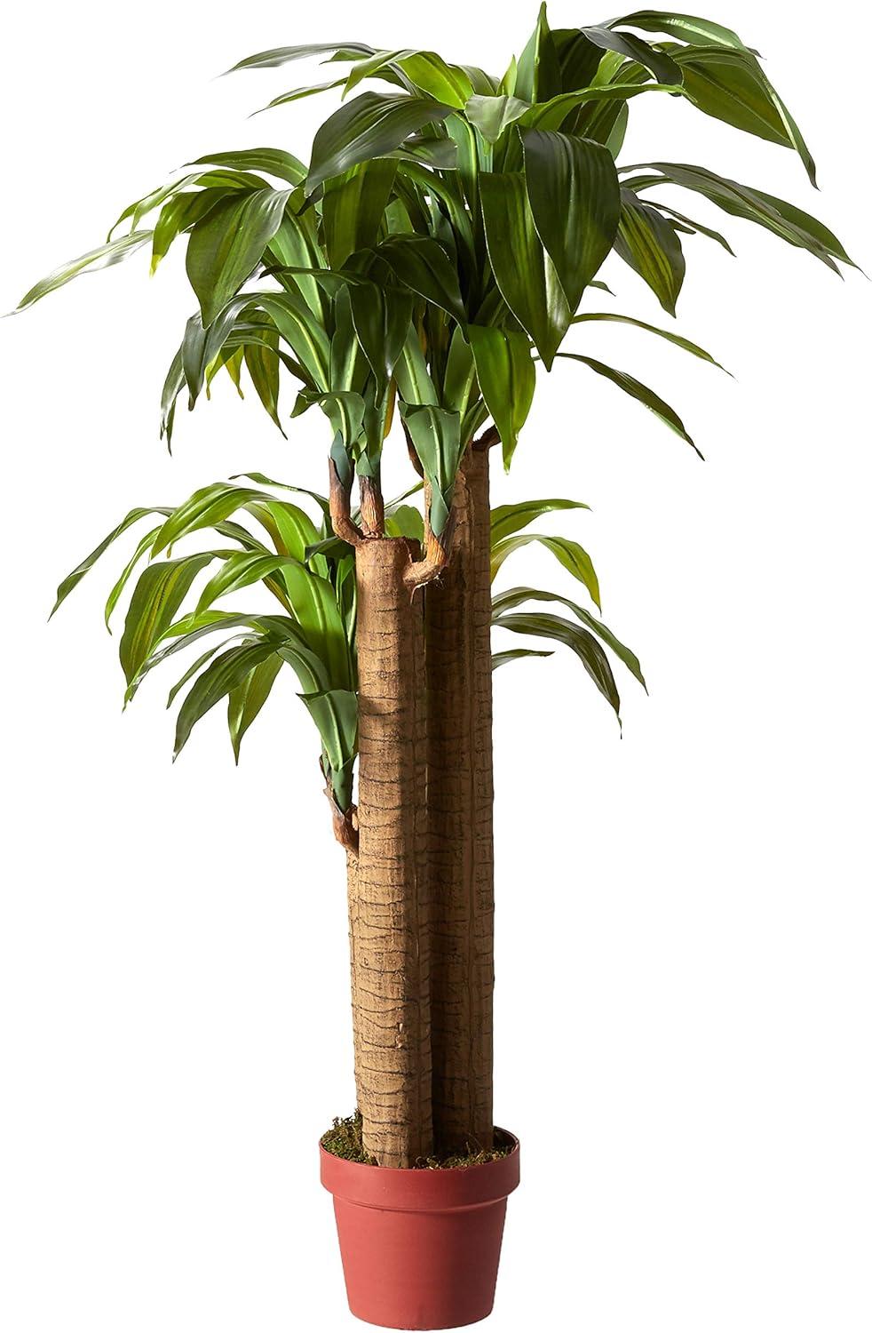 Nearly Natural 4-ft Corn Stalk Dracaena Silk Plant (Real Touch)
