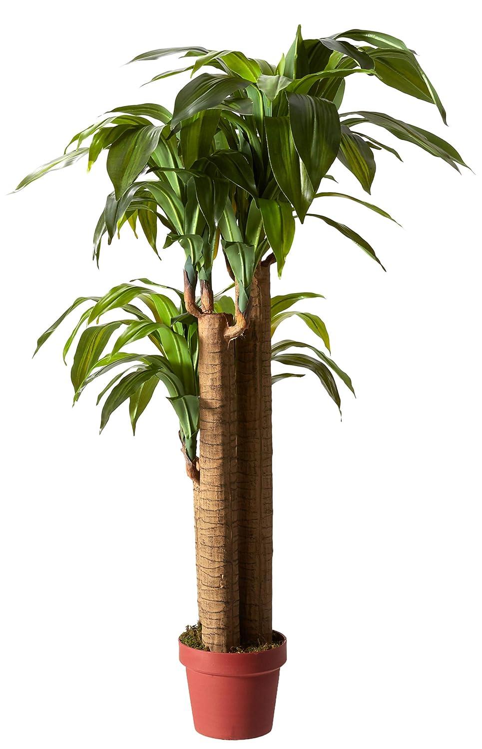Nearly Natural 4-ft Corn Stalk Dracaena Silk Plant (Real Touch)