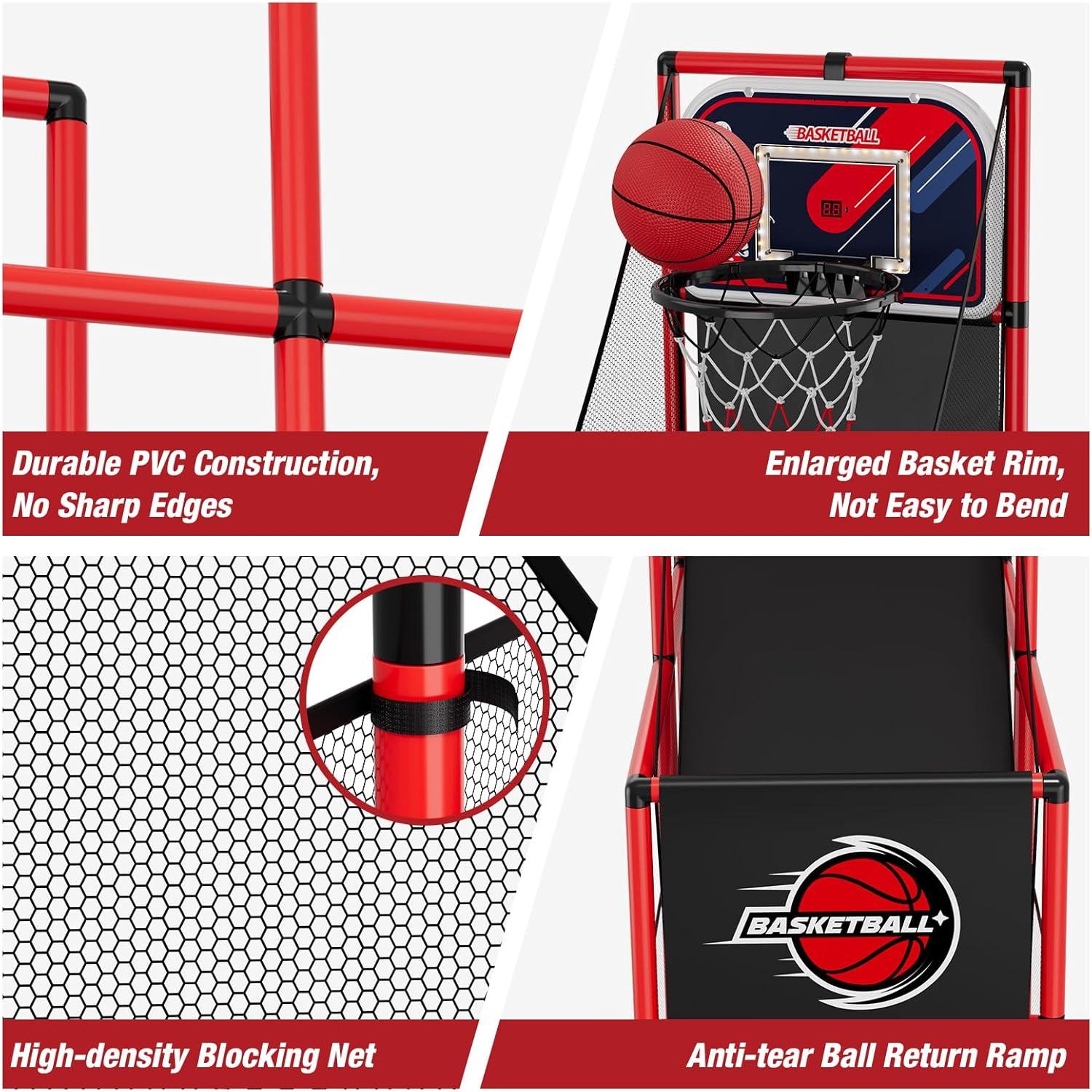 Adjustable Height Indoor Outdoor Basketball Arcade Game Set