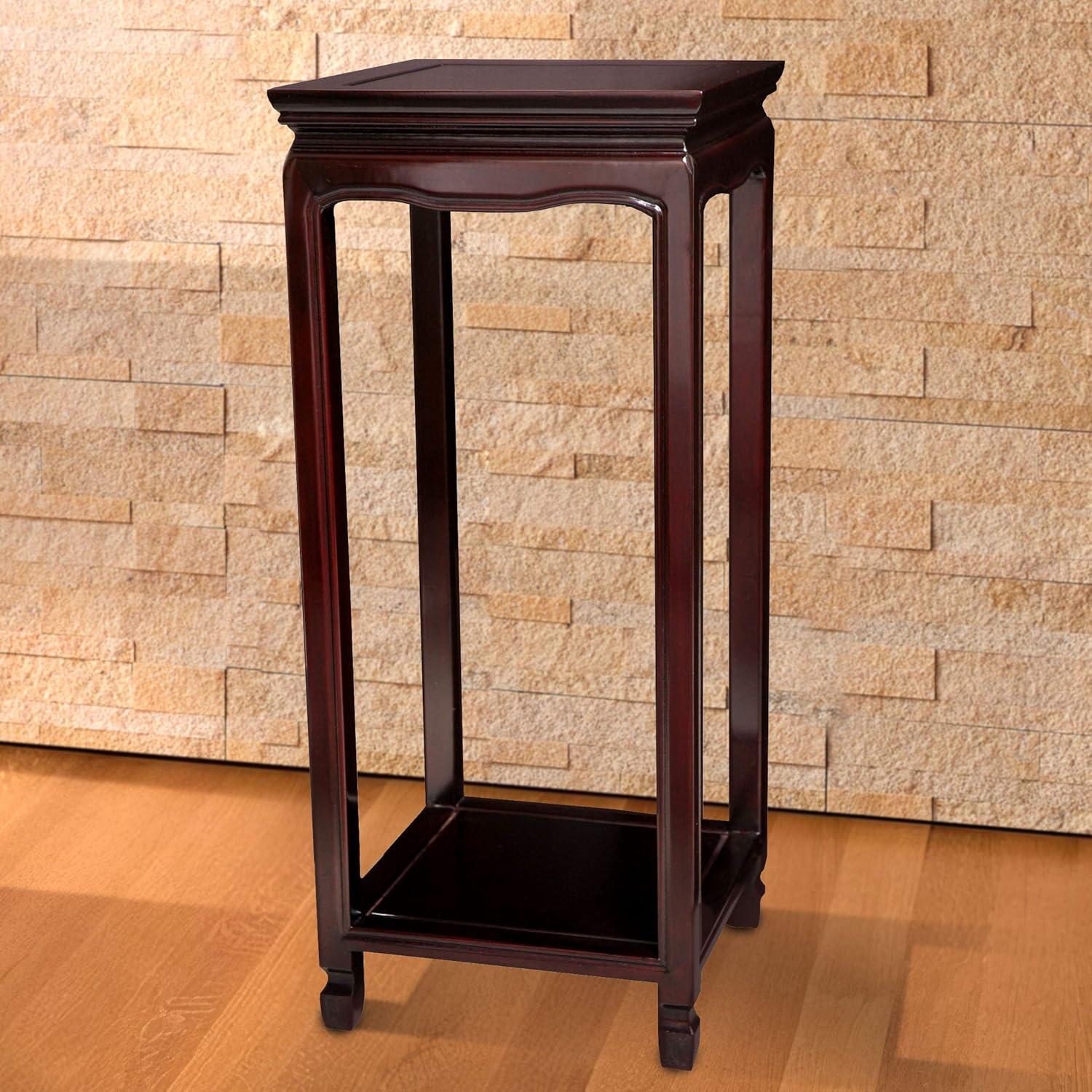 Oriental Furniture 28" Rosewood Oriental Square Stand, base