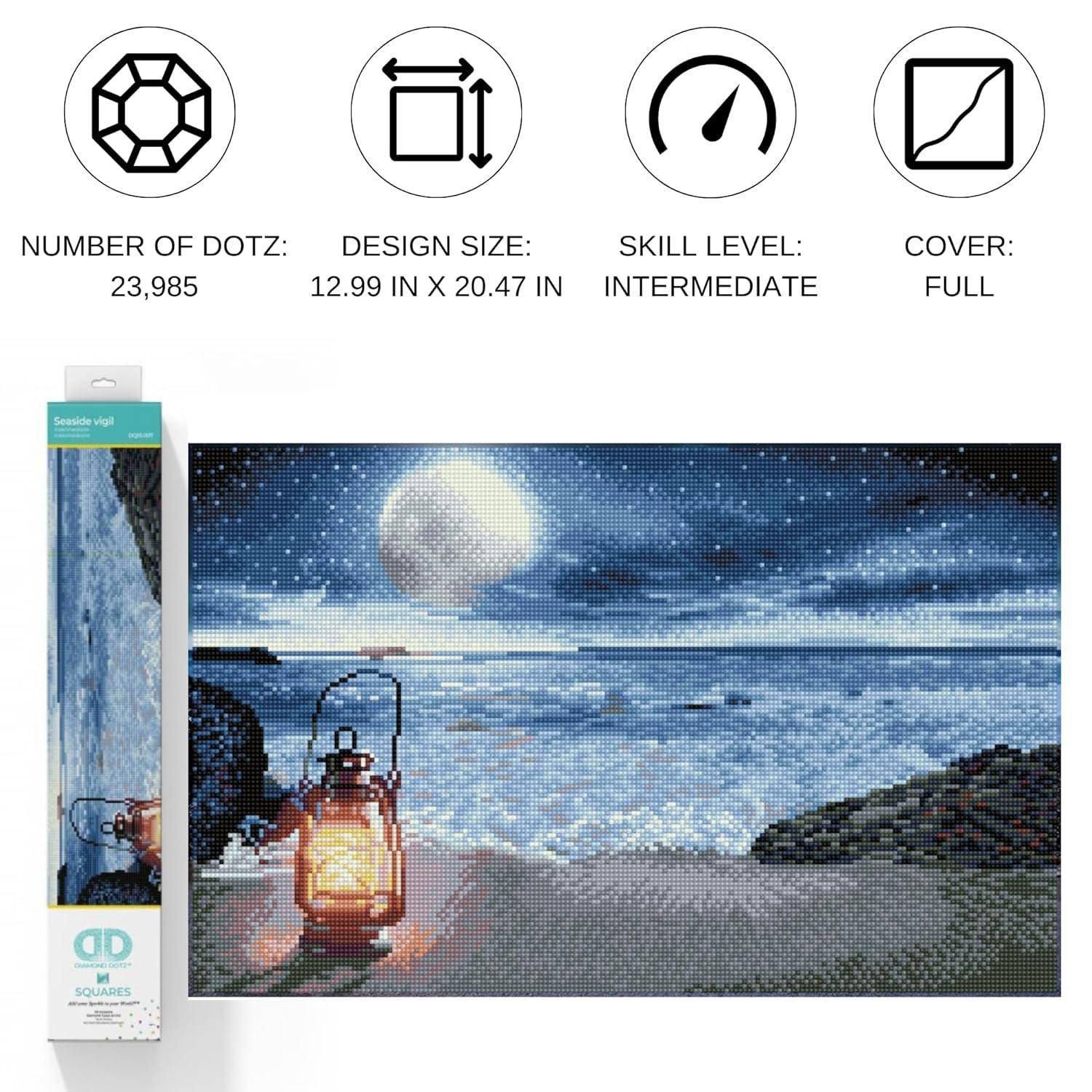 Diamond Dotz Seaside vigil Diamond Painting Kits for Adults - Diamond Art Kits a Relaxing Creative Craft Kit with Dotz Gems 13x20.5