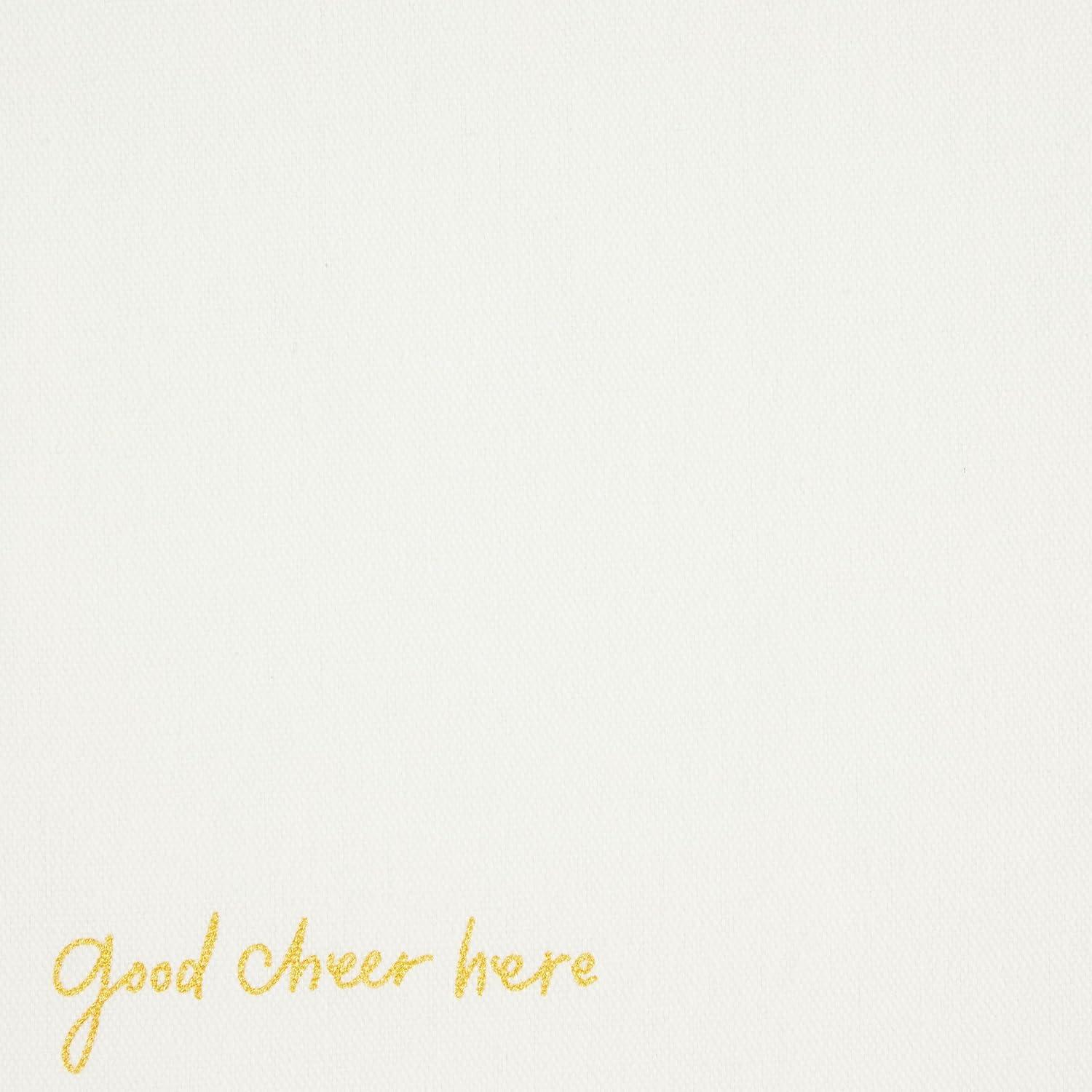 Kate Spade New York Cheers Cloth Napkins 4-Pack, 100% Cotton with Metallic Holiday Quote