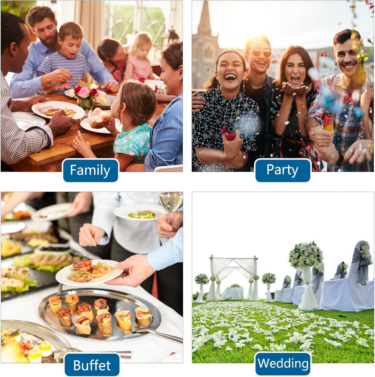 The Party Aisle™ Chafing Dishes For Buffet 4 Pack, 8 Qt Stainless Steel Chafers And Buffet Warmers Sets With Lid, Rectangle Serving Food Warmer Catering Supplies Buffet Display For Parties