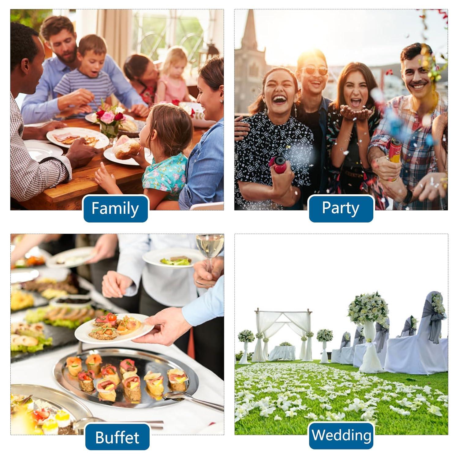 The Party Aisle™ Chafing Dishes For Buffet 4 Pack, 8 Qt Stainless Steel Chafers And Buffet Warmers Sets With Lid, Rectangle Serving Food Warmer Catering Supplies Buffet Display For Parties