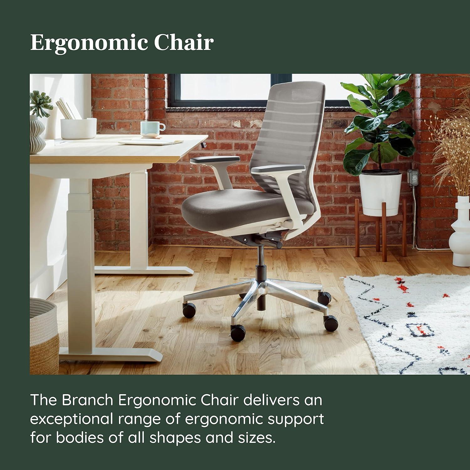 Pebble and White Mesh Ergonomic Swivel Task Chair