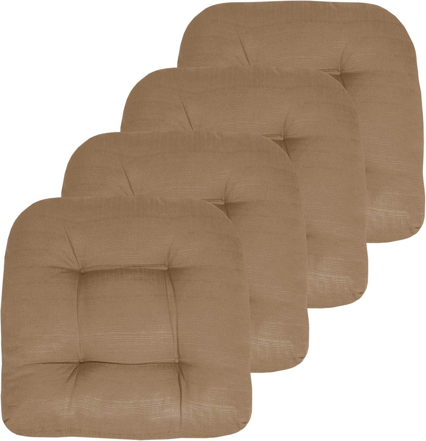 Premium Patio Tufted Outdoor Solid Chair Cushions, 19" x 19"